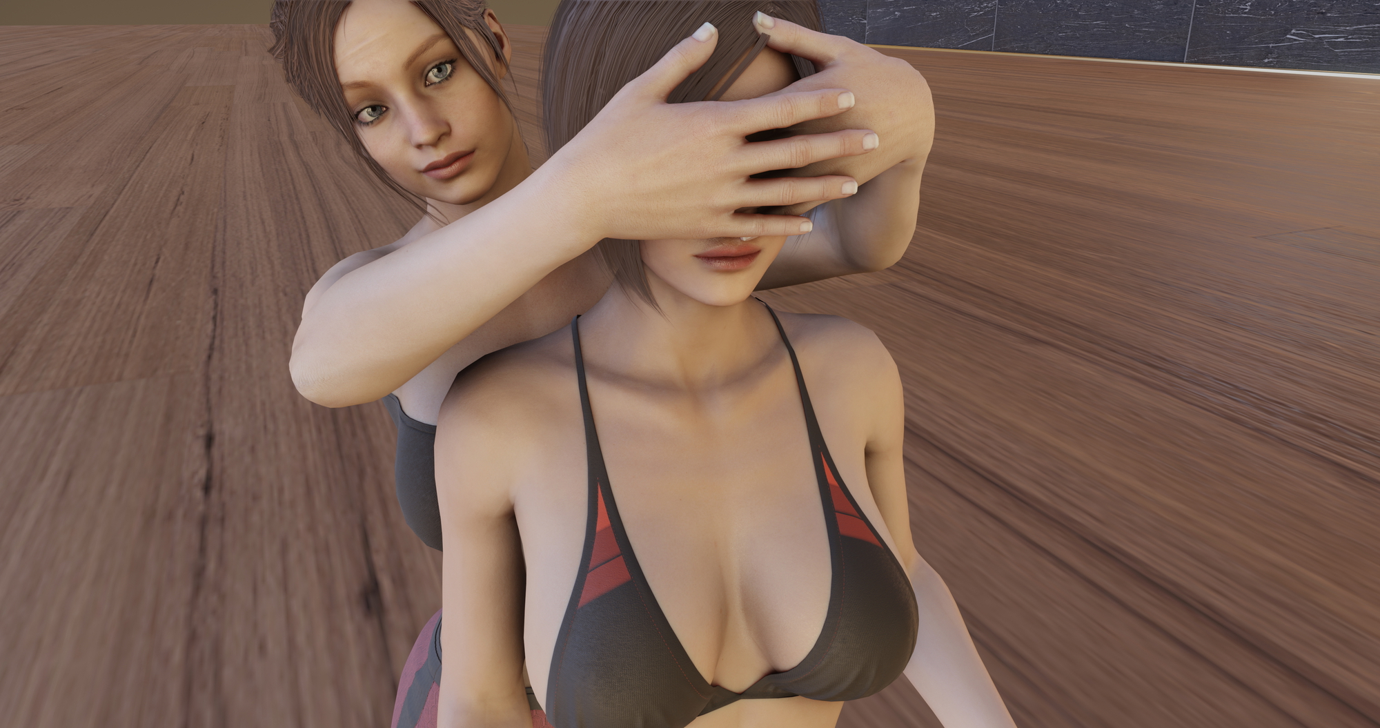 Claire's Surprise Ada Wong Claire Redfield Resident Evil 2 Remake Interracial Group Sex 2