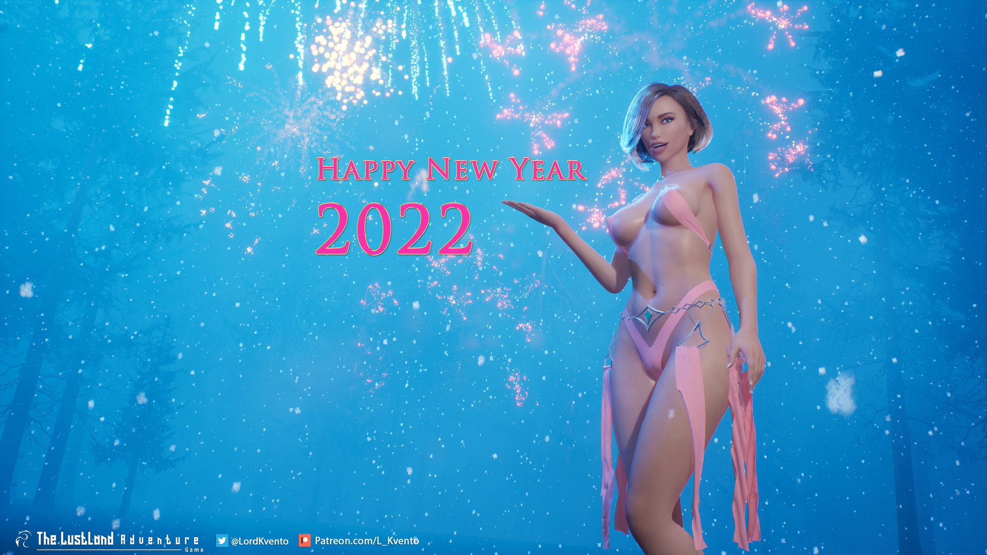 Happy New Year 2022 The Lustland Adventure Game New Year Holiday Nude Game Videogame Futanari Futa 3d Girl