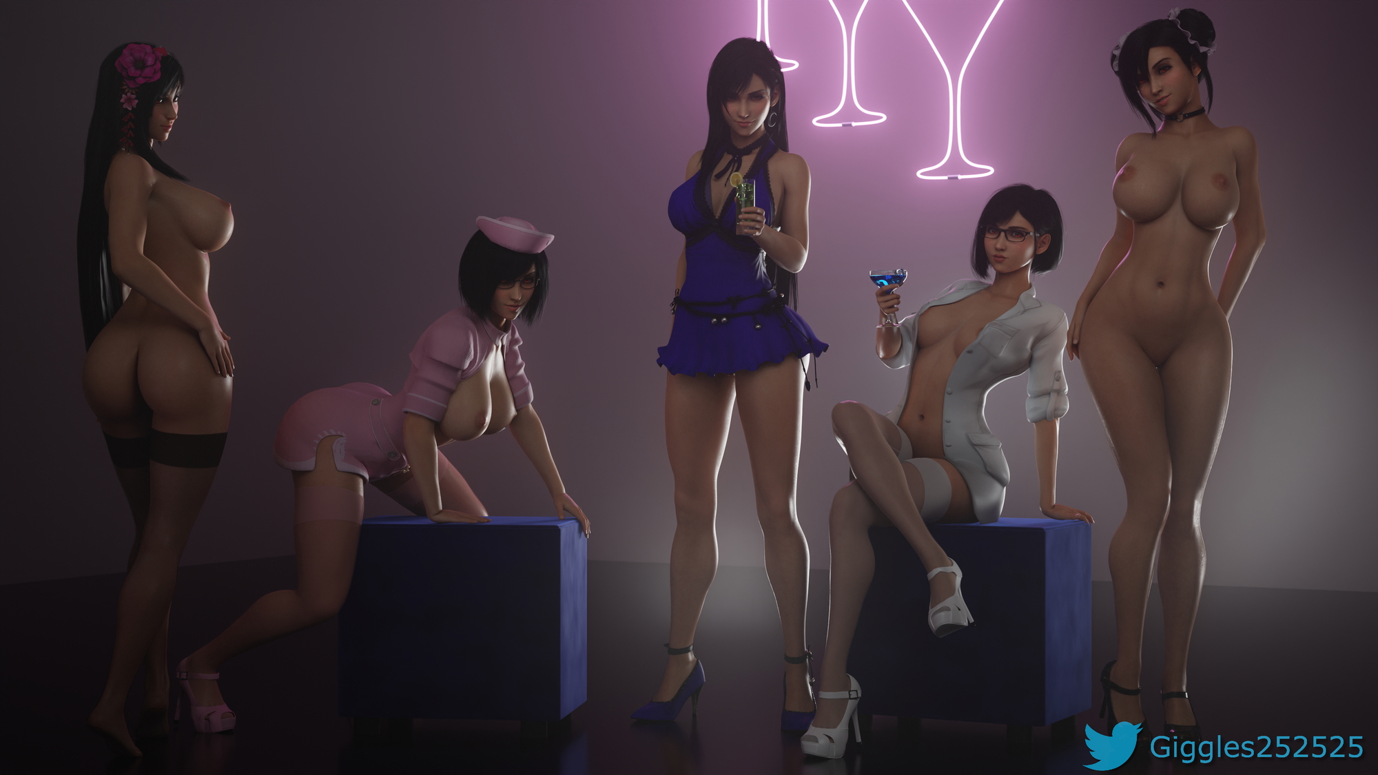Happy New Year 2022!!!! Tifa Lockhart Final Fantasy Final Fantasy 7 Final Fantasy 7 Remake Final Fantasy VII Cum Inside Doctor Big Tits Big Breasts Huge Boobs Long Hair Red Eyes Stockings Glasses