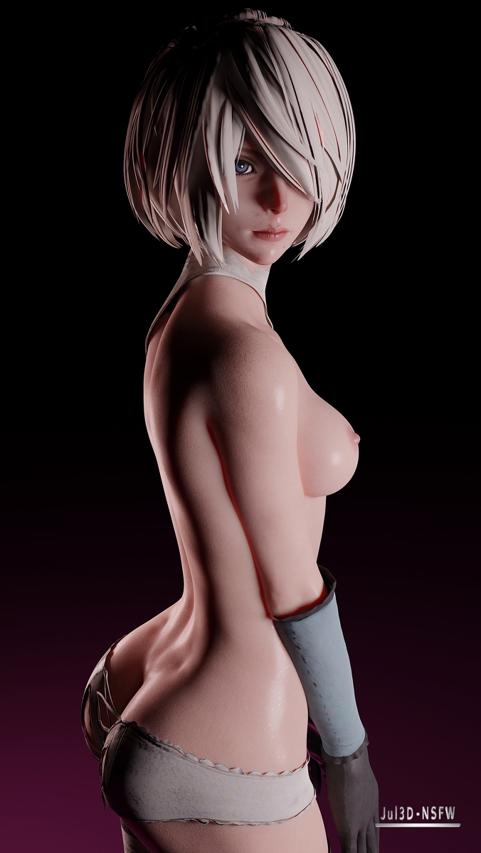 2B Nier Automata Sexy poses in the dark 2b Nier Automata Sexy Pose Teen Cute Ass Small Tits 3