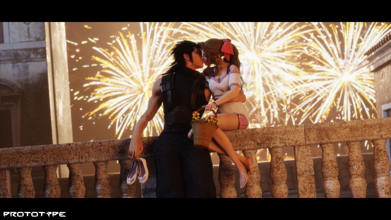 Aerith & Zack  Aerith Gainsborough Zack Fair Zack Final Fantasy Final Fantasy 7 Final Fantasy 7 Remake Final Fantasy VII 