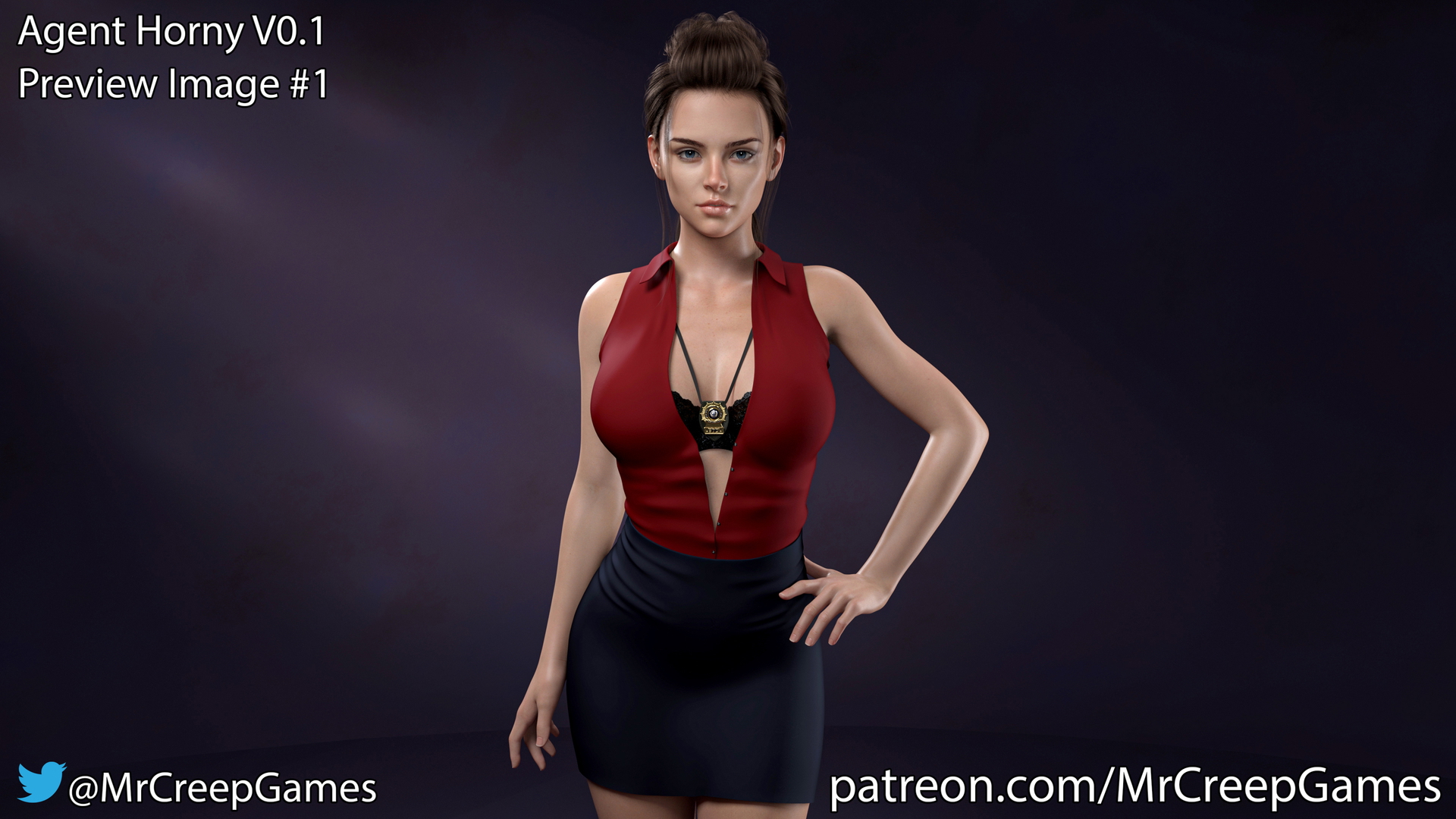 Agent Horny V0.1 (Preview Image #1)  3d Porn 3d Girl Nsfw 3dnsfw Sexy Hot Nude Big boobs Pinup Pose Cute Teen
