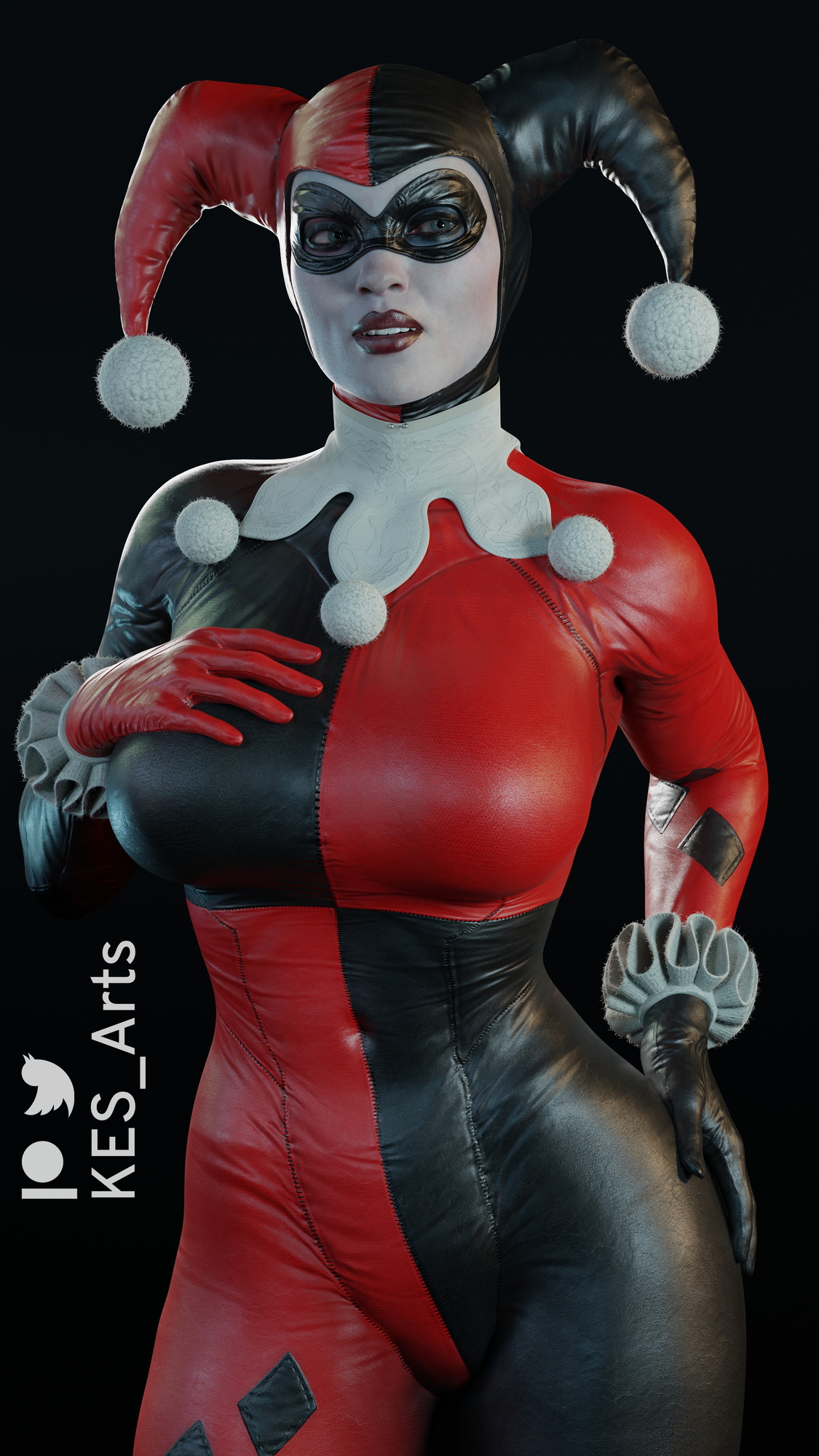 Harley Quinn Pinup Harley Quinn Batman Injustice Dc Comics Sfw Boobs Natural Boobs Ass Big Ass Latex