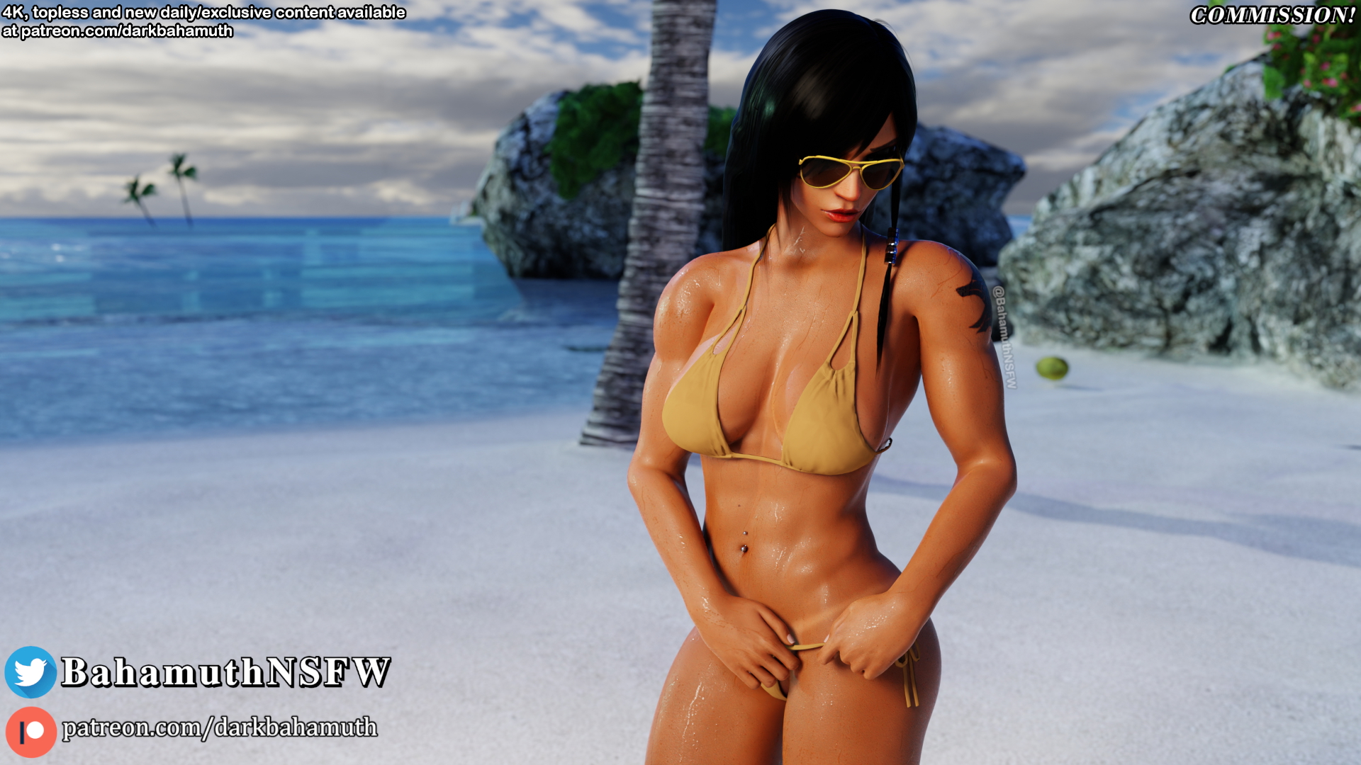 Pharah at the beach | Commission Pharah Overwatch 