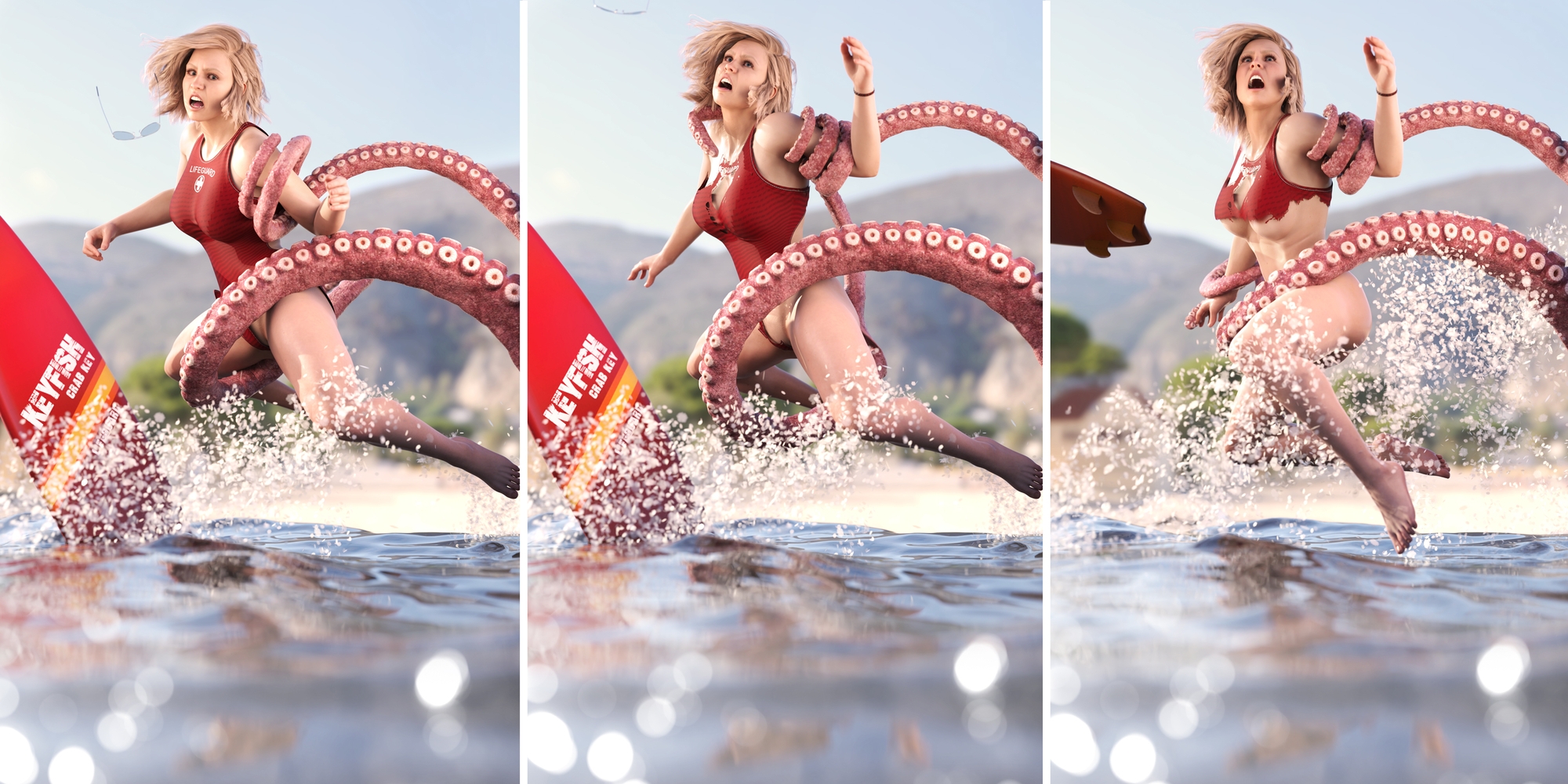 Mary the lifeguard : Octopus attack! Lifeguard Hentai Tentacles Tentacle Sexy Suit Sexy Swimsuit Sexy Woman Sexy Blonde 2
