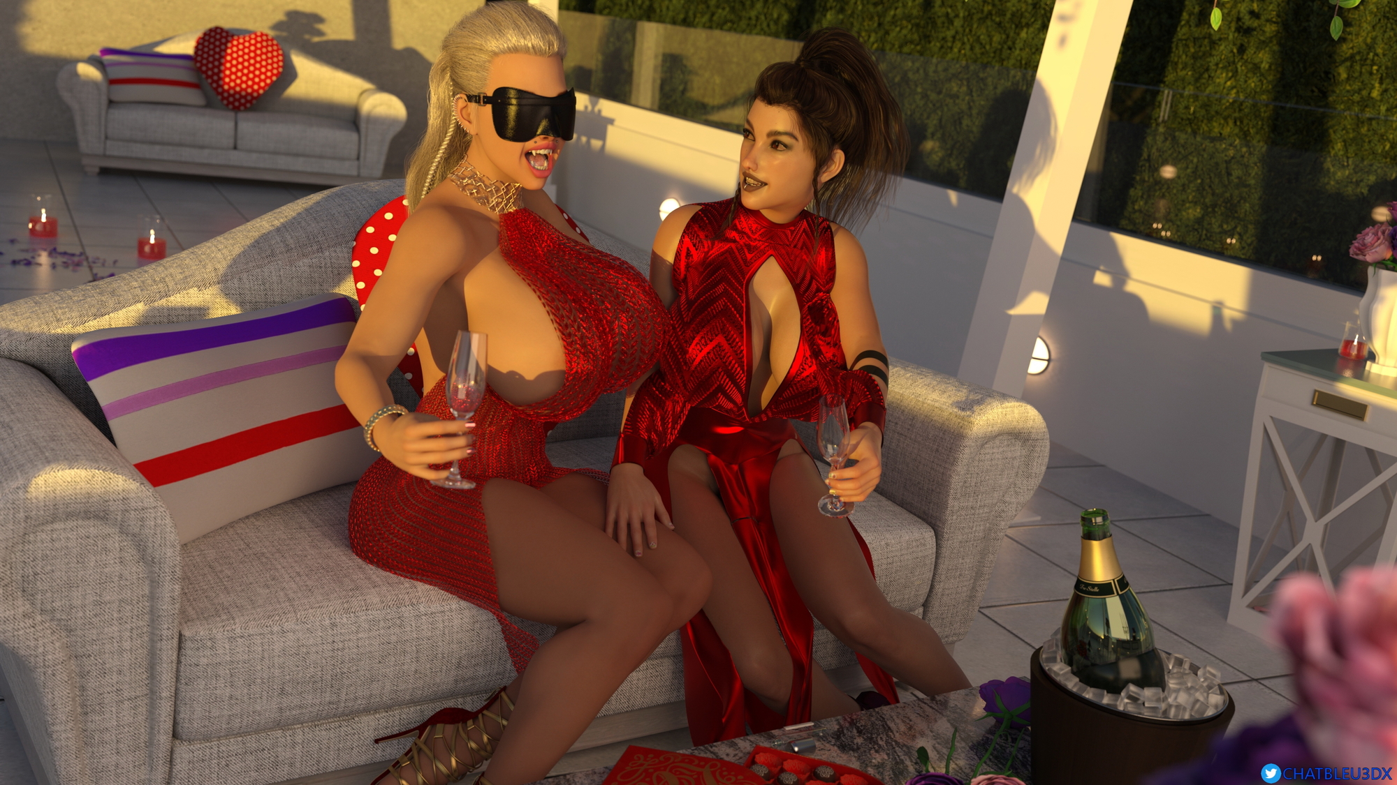 Hot Valentines Day Chatbleu3dx Chat Bleu Futa Bimbo Sex Big boobs Hot 6