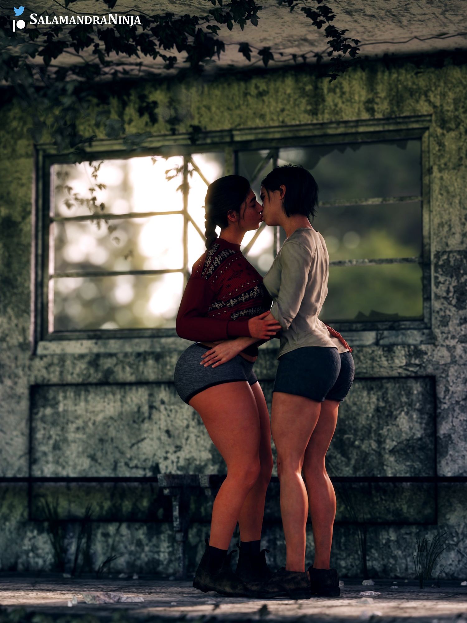 Ellie  Dina and Abby at an Abandoned Bus Stop Ellie (the Last Of Us) Dina Abby Anderson The Last Of Us 