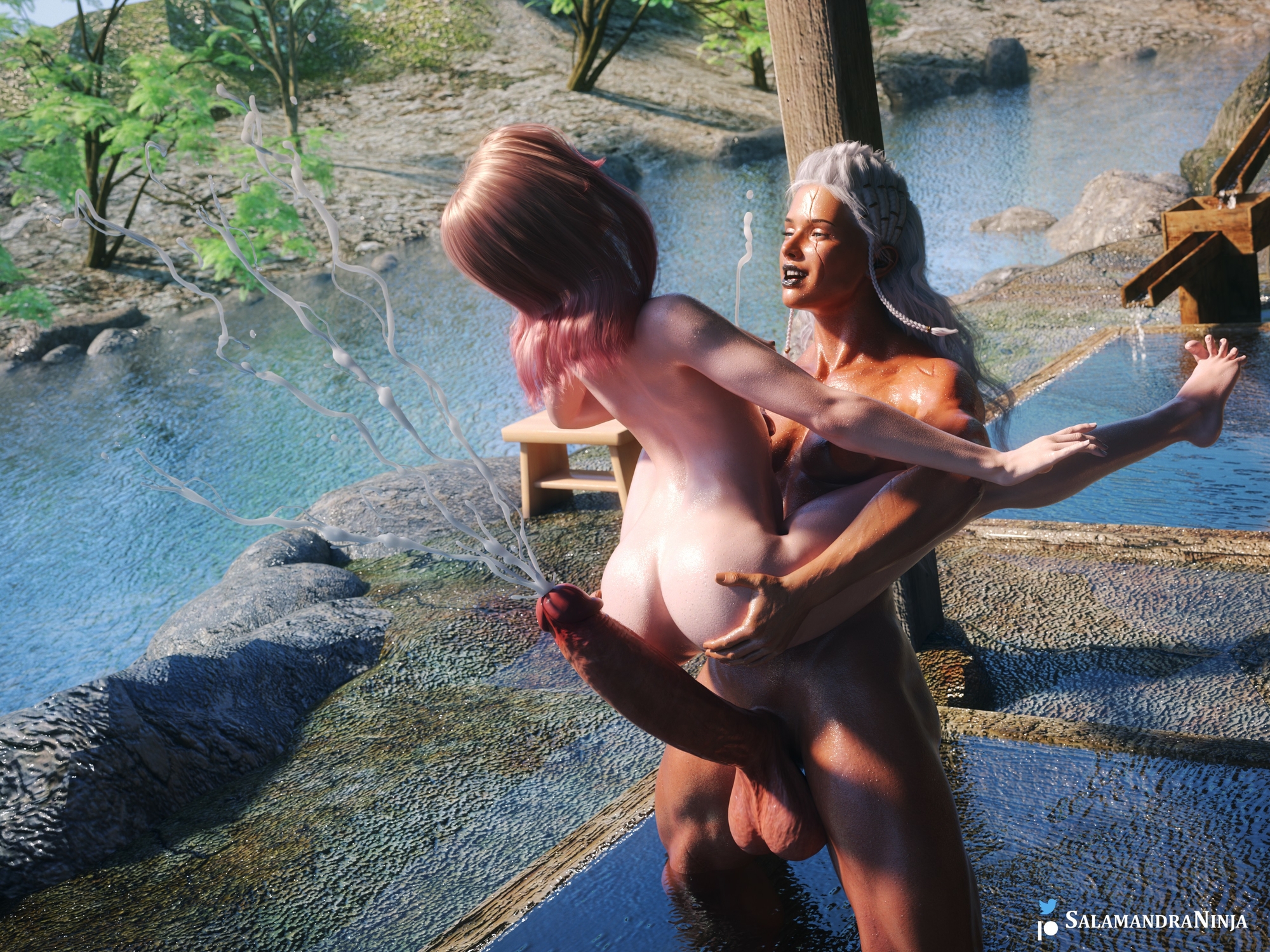 Hot Spring Threesome   39