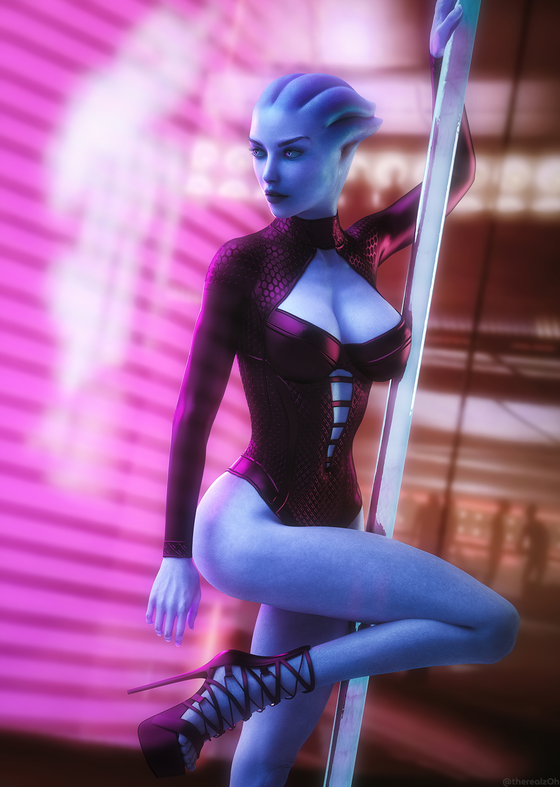 Afterlife Asari (mass Effect) Mass Effect 3d Girl 3d Porn Pinup High Heels Sexy