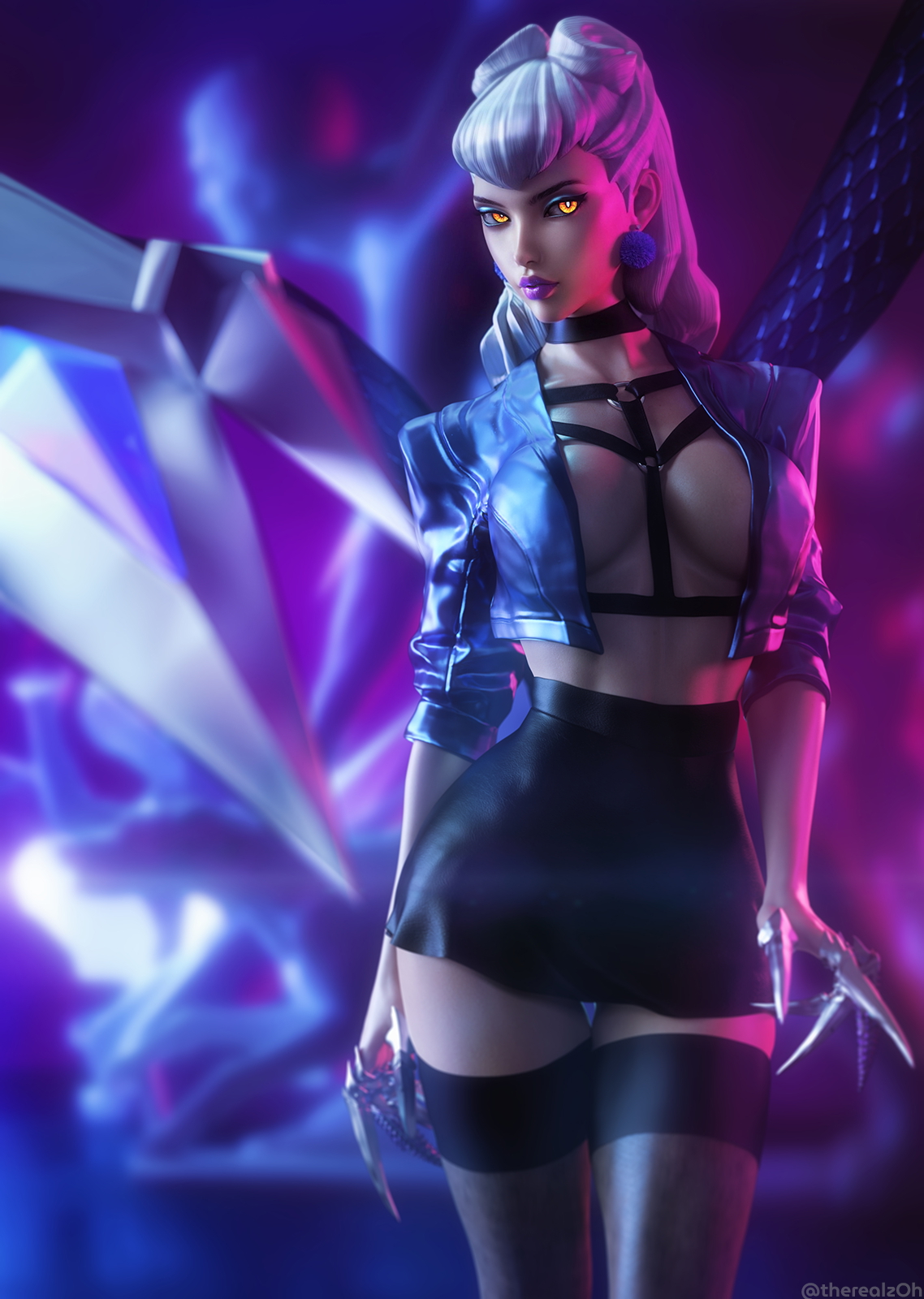 Evelynn portrait Evelynn League Of Legends 3d Girl 3d Porn Portrait Sexy Looking At Viewer