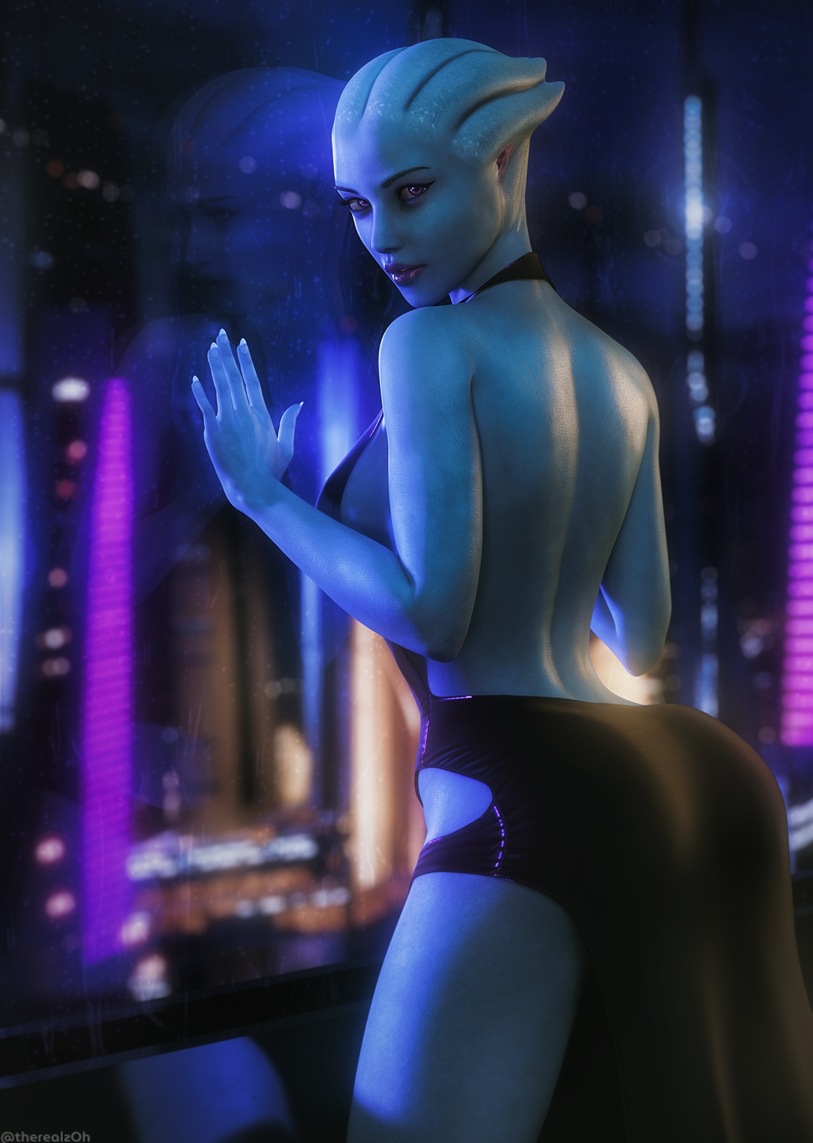 Nos Astra Nights Mass Effect Asari (mass Effect) 3d Girl 3d Porn Looking At Viewer Elegant