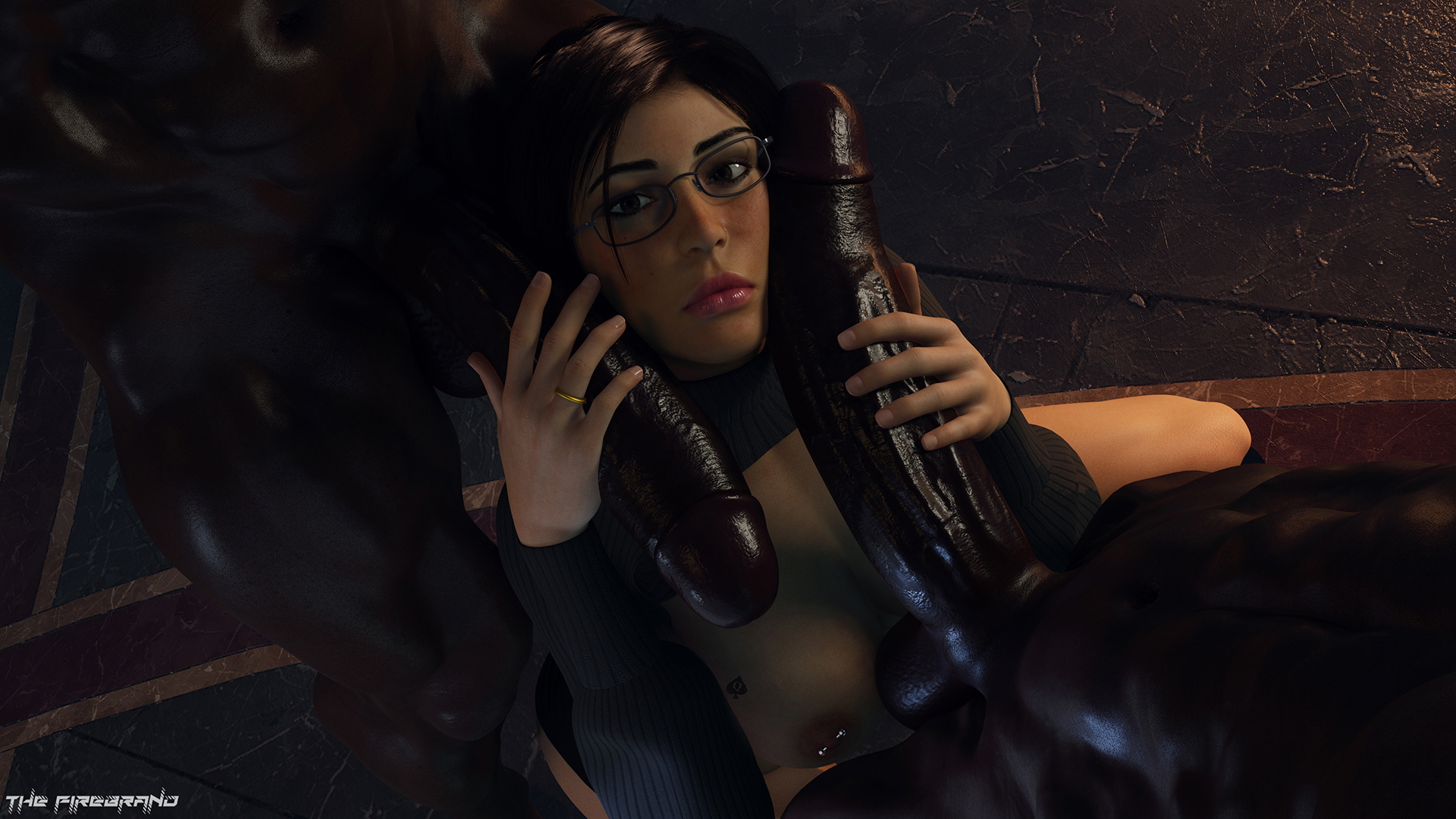 Lara s Affair B Lara Croft Handjob Glasses Big Cock Big Breasts Threesome Huge Cock