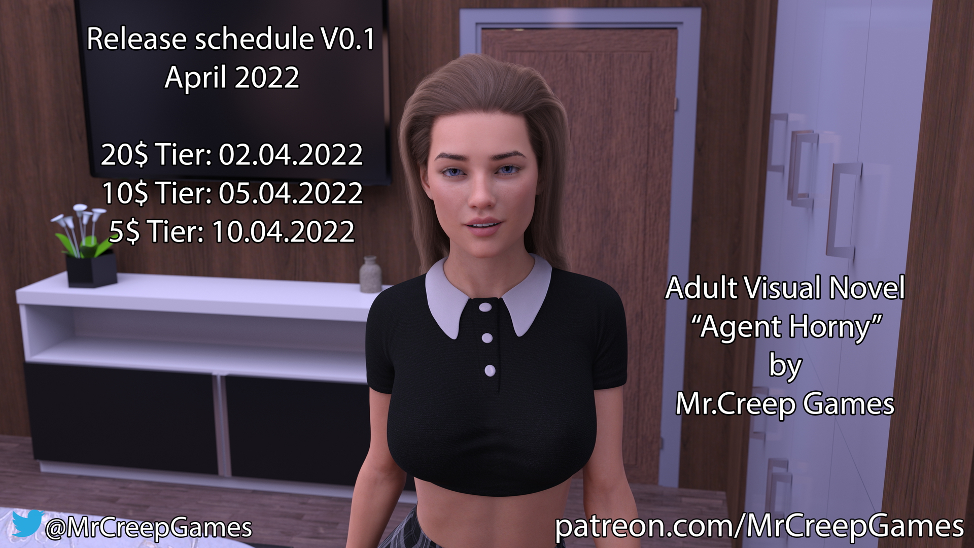 Agent Horny V0.1  3d Porn 3d Girl Nsfw 3dnsfw Sexy Hot Nude Big boobs Pinup Pose Cute Teen