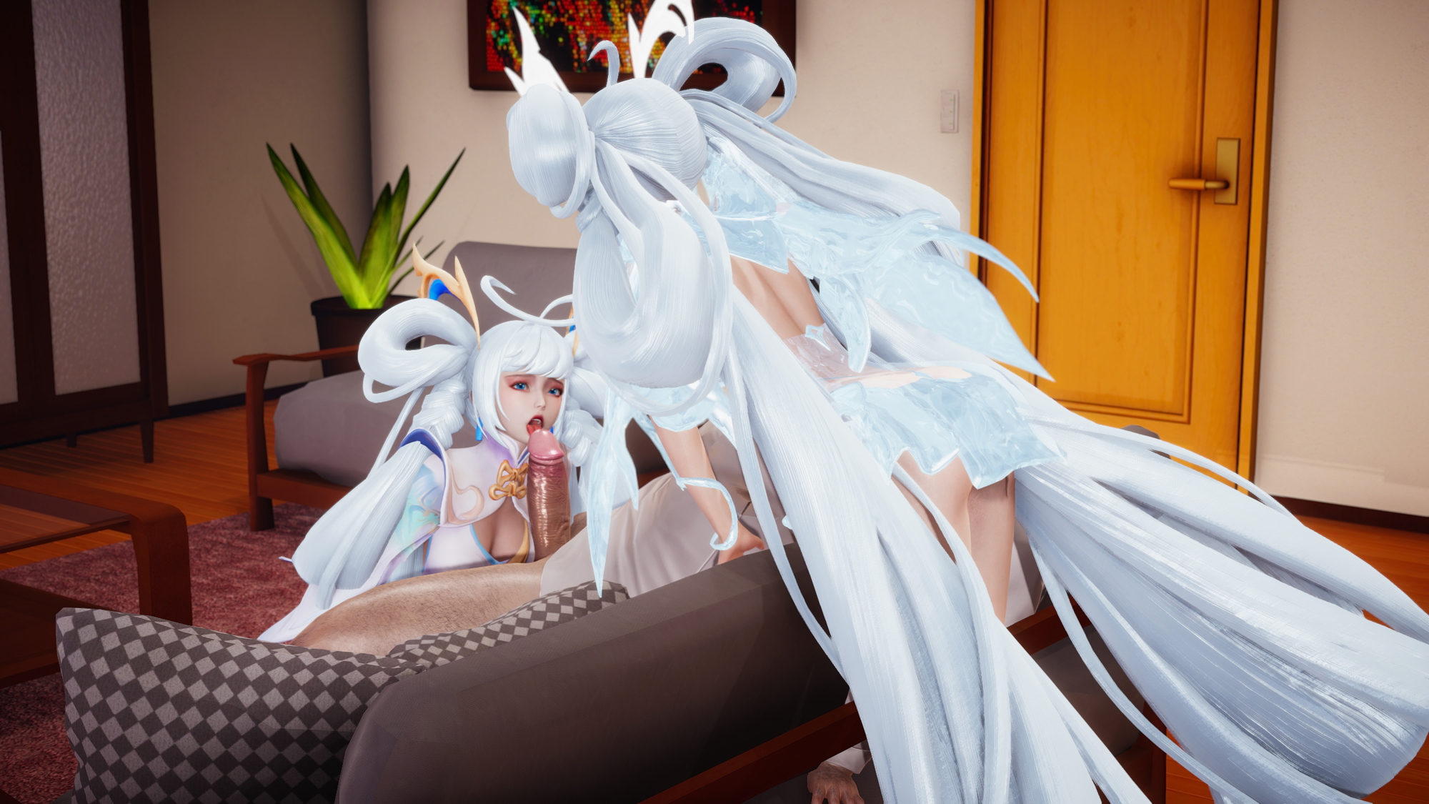 Honey Select 2 (异界灵契的宅男福利) Honey Select 2 Petite Teen Hentai 3d Porn Pussy Pink Nipples Natural Boobs Natural Tits Nude Naked Threesome Masturbating Fingering Fuck From Behind Doggy Style Lesbian Sapphic 12