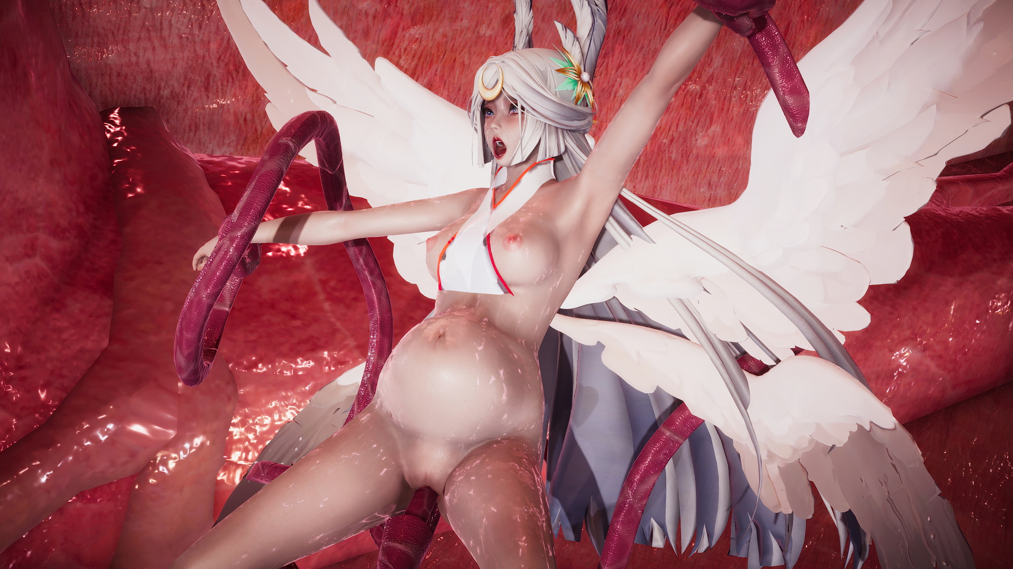 Honey Select 2 (被触手产卵的辉夜姬) Honey Select 2 Petite Teen Hentai 3d Porn Pussy Pink Nipples Natural Boobs Natural Tits Nude Naked Tentacles Double Penetration Anal Stomach Bulge Inflation 17