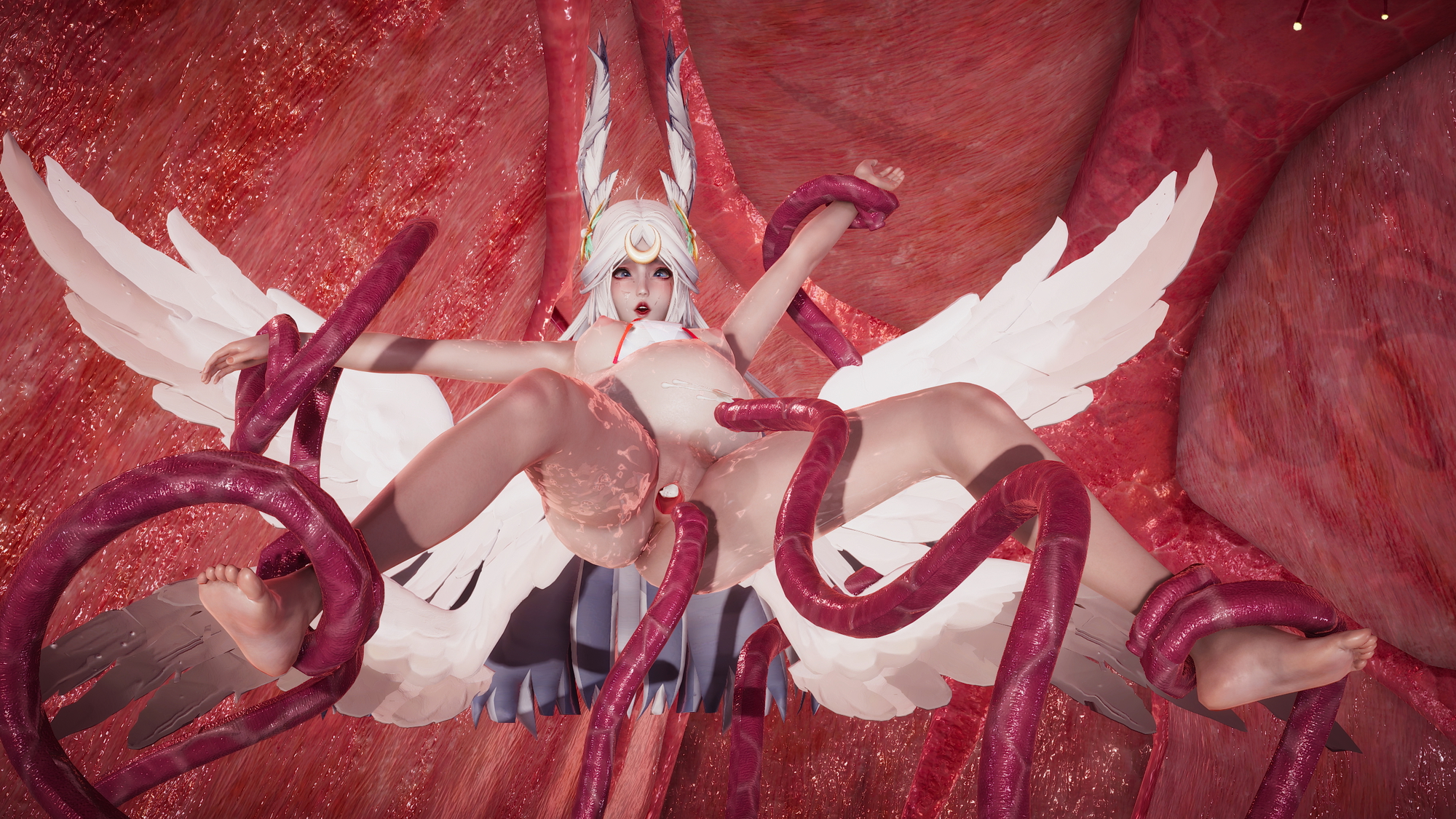 Honey Select 2 (被触手产卵的辉夜姬) Honey Select 2 Petite Teen Hentai 3d Porn Pussy Pink Nipples Natural Boobs Natural Tits Nude Naked Tentacles Double Penetration Anal Stomach Bulge Inflation 20