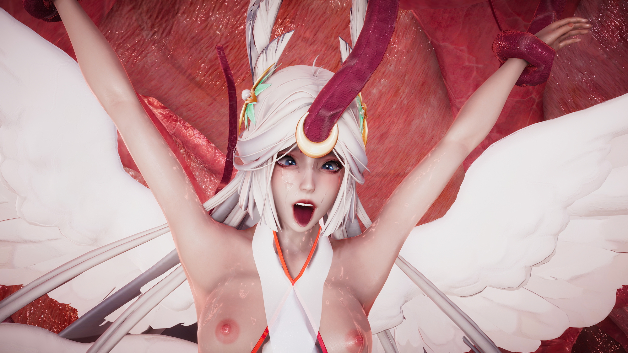 Honey Select 2 (被触手产卵的辉夜姬) Honey Select 2 Petite Teen Hentai 3d Porn Pussy Pink Nipples Natural Boobs Natural Tits Nude Naked Tentacles Double Penetration Anal Stomach Bulge Inflation 29