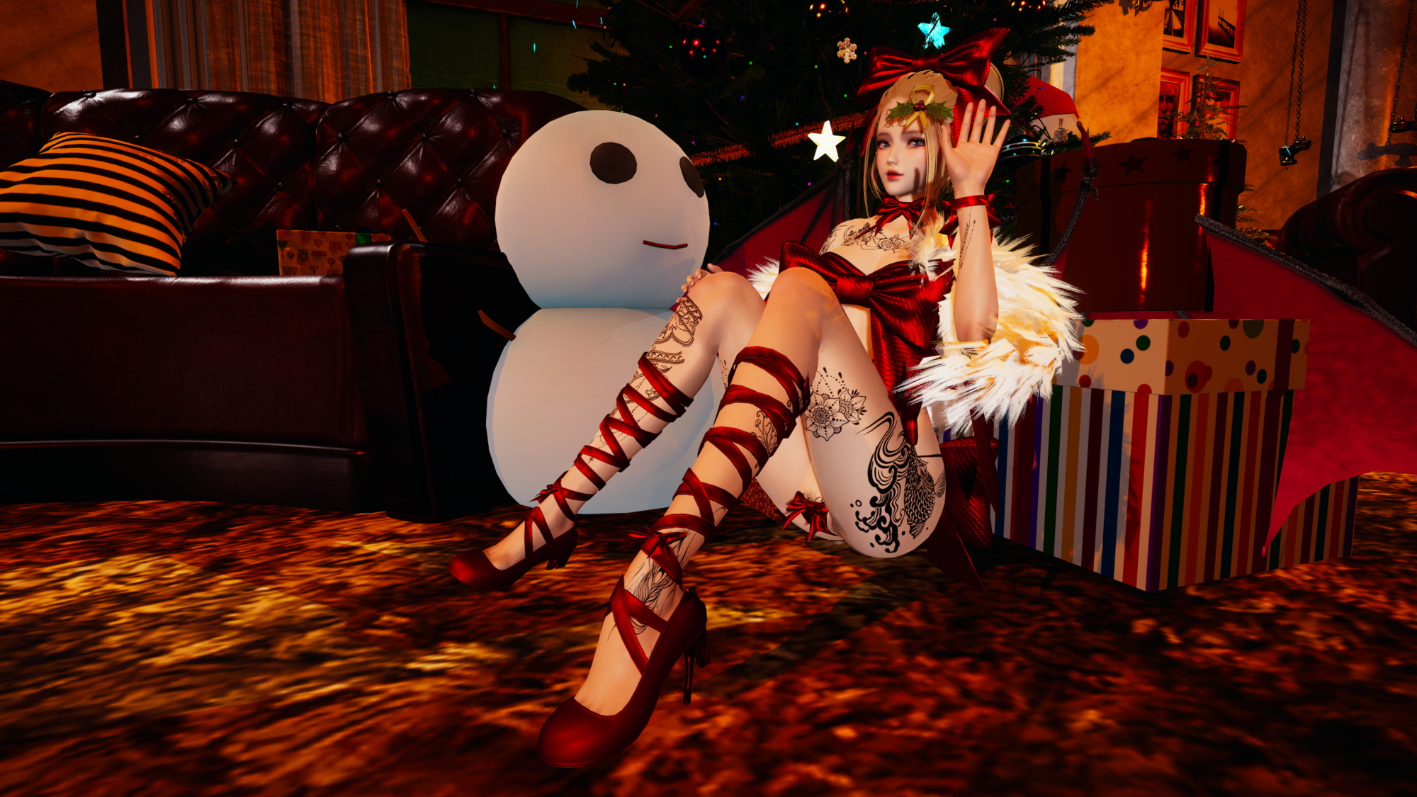 Honey Select 2 (Merry Christmas!) Honey Select 2 Petite Teen Hentai 3d Porn Pussy Pink Nipples Natural Boobs Natural Tits Nude Naked Christmas 9