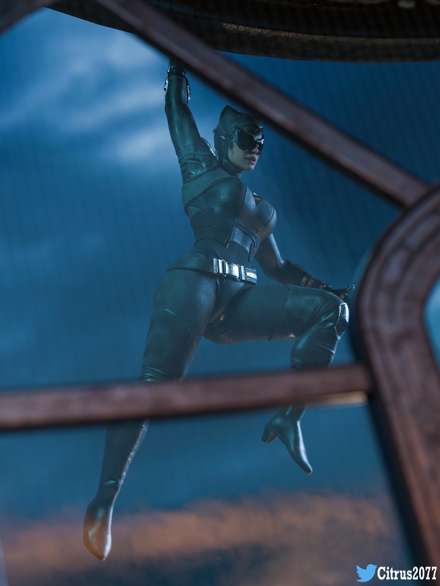 Catwoman got caught! Dc Comics Injustice Catwoman Stripping Pussy Licking Big Breasts Breasts Kissing Tongue French Kiss 2
