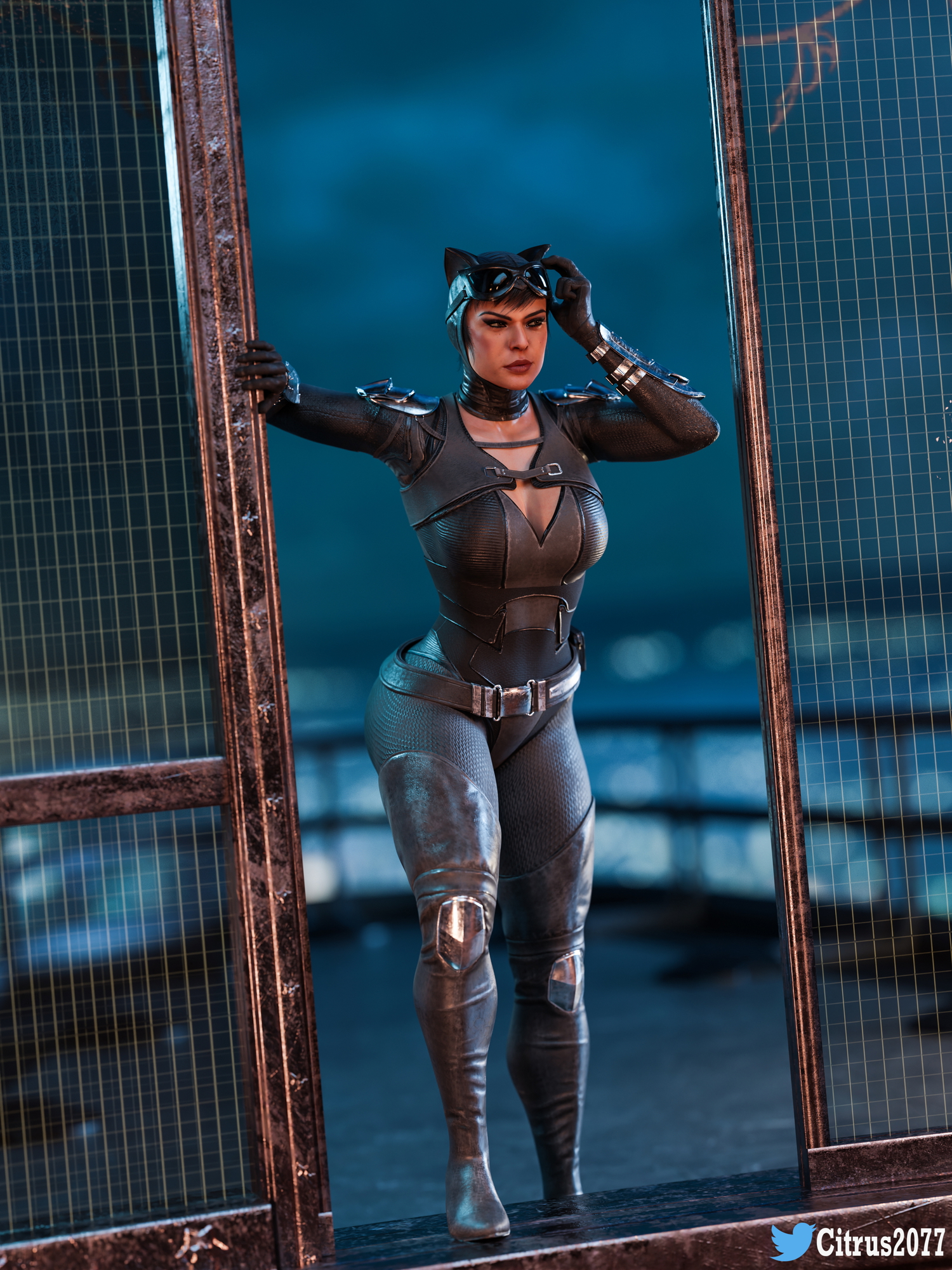 Catwoman got caught! Dc Comics Injustice Catwoman Stripping Pussy Licking Big Breasts Breasts Kissing Tongue French Kiss 3