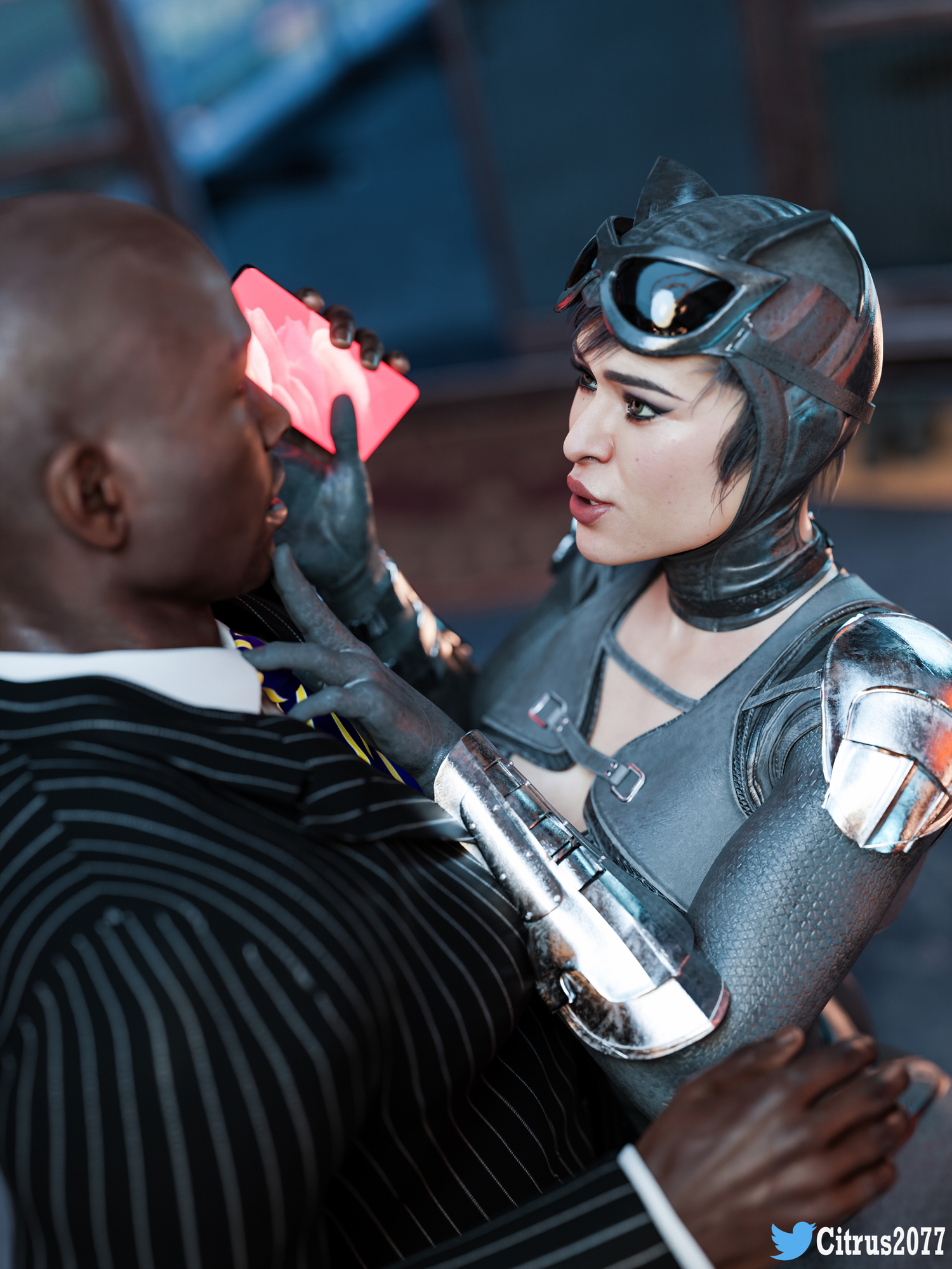 Catwoman got caught! Dc Comics Injustice Catwoman Stripping Pussy Licking Big Breasts Breasts Kissing Tongue French Kiss 14