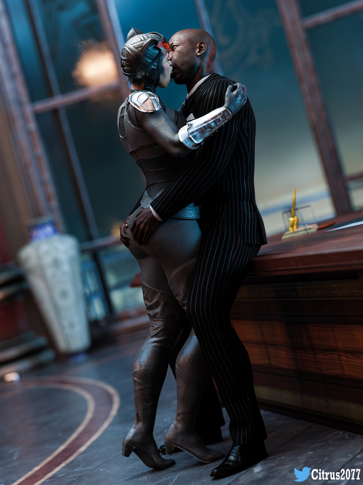 Catwoman got caught! Dc Comics Injustice Catwoman Stripping Pussy Licking Big Breasts Breasts Kissing Tongue French Kiss 18