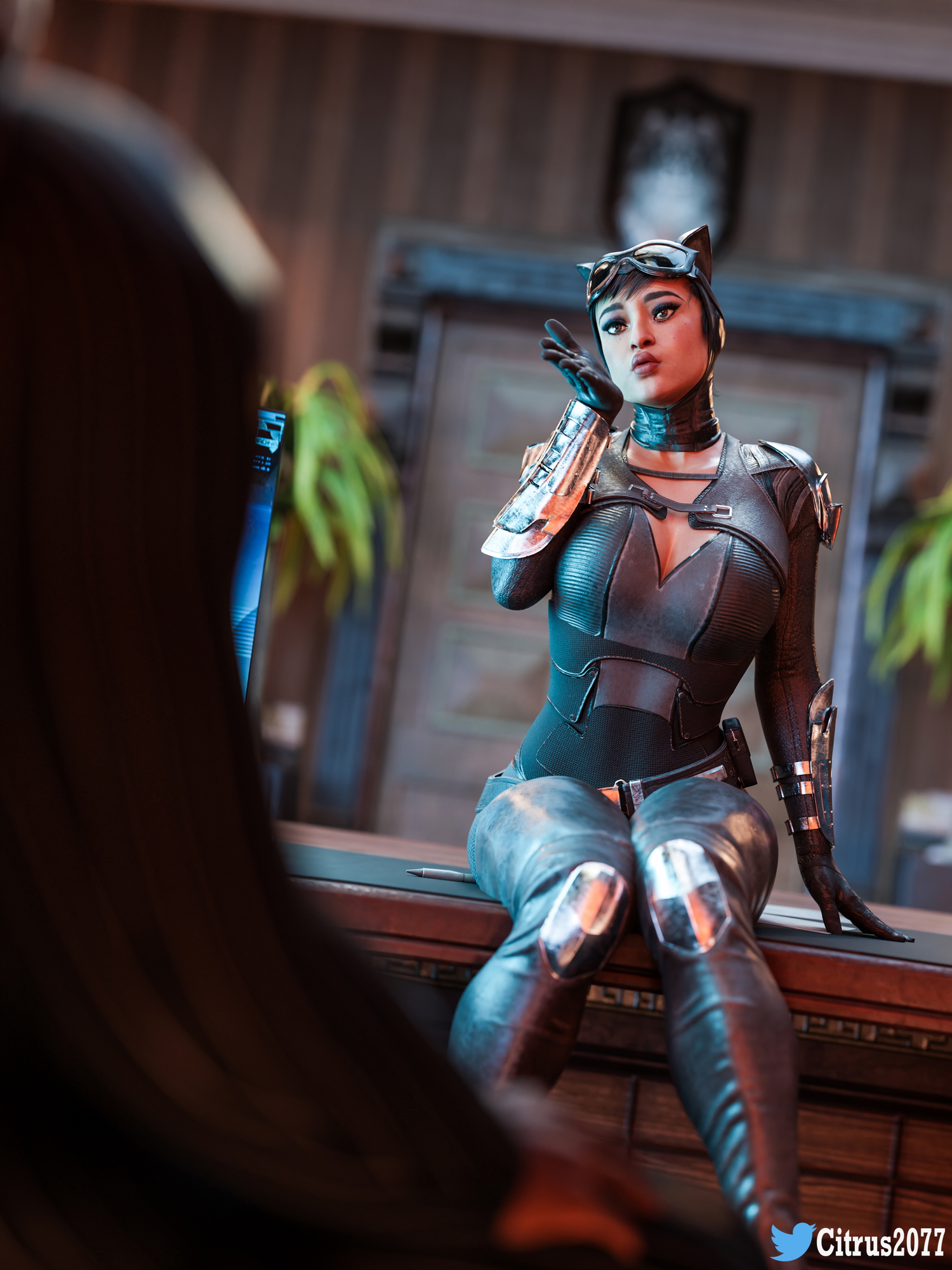 Catwoman got caught! Dc Comics Injustice Catwoman Stripping Pussy Licking Big Breasts Breasts Kissing Tongue French Kiss 22