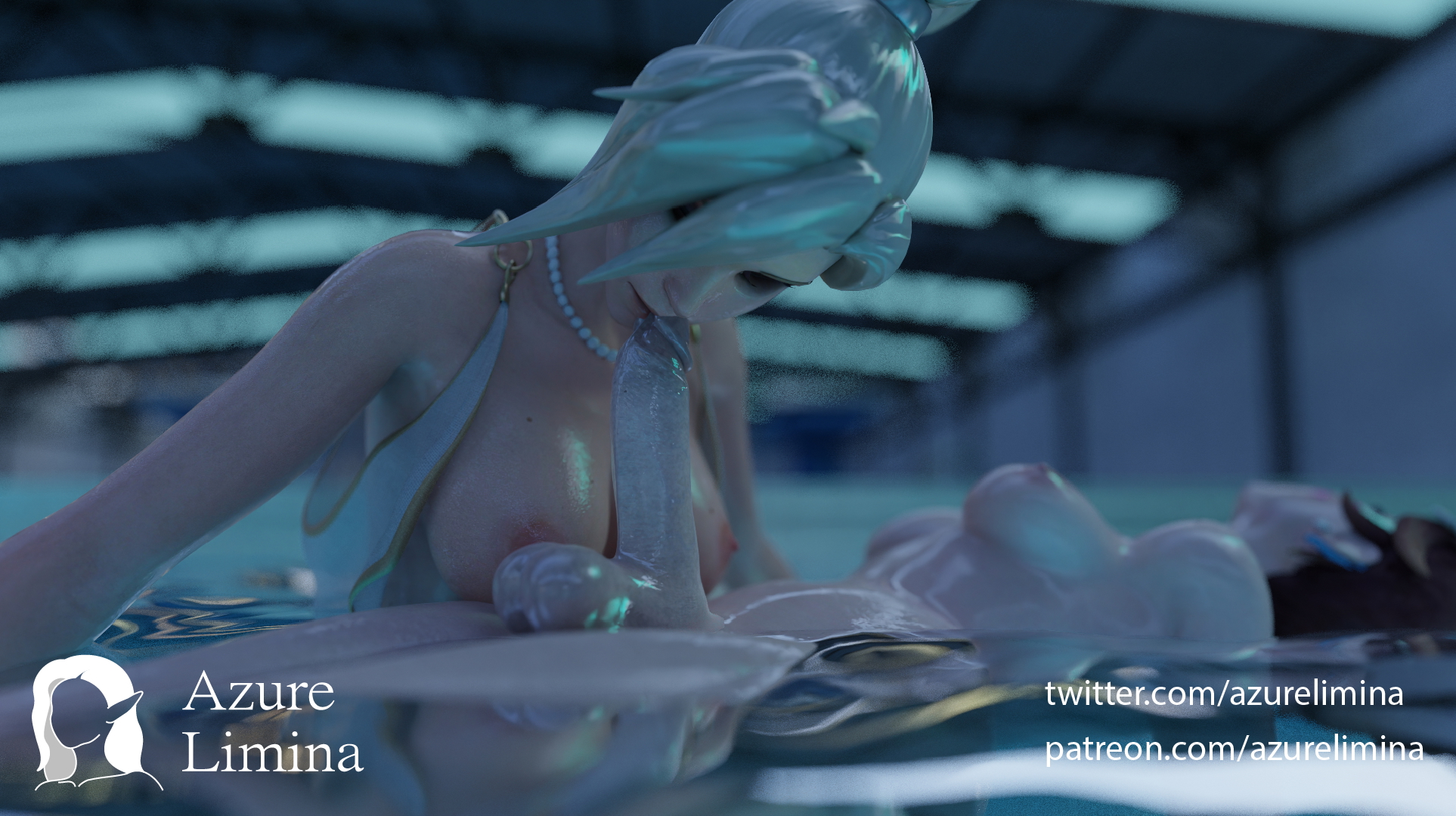 Futa Dva x Mercy Pool Scene Dva (overwatch) Mercy Futanari Futa Futa On Female Pool Wet 3
