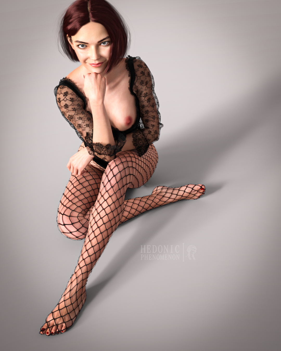 Fishnets  Nsfw Rule34 Naked Sexy Busty Red head 3d Porn Big Tits