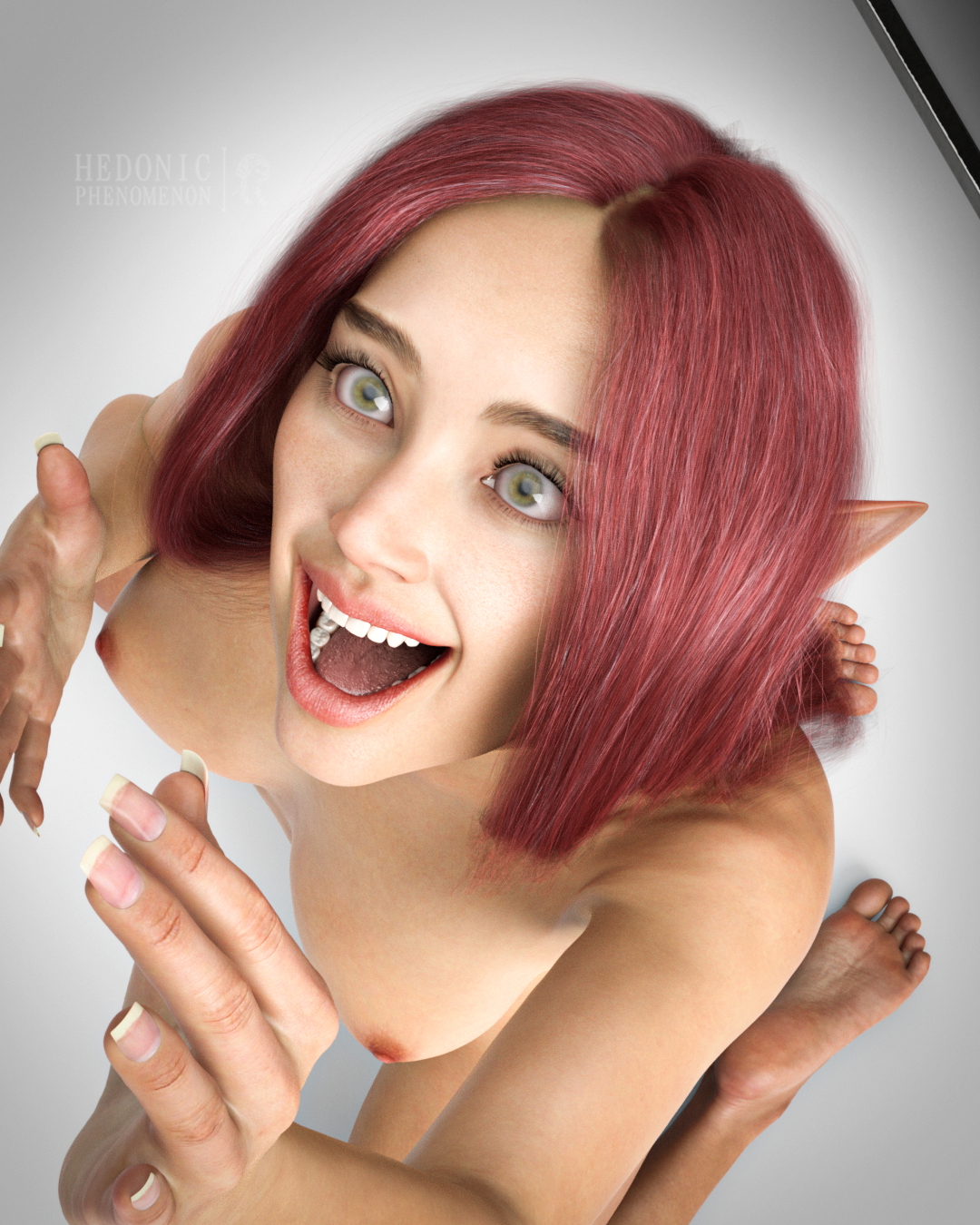 This elf is still discovering the human world...  Nsfw Rule34 Naked Sexy Busty Red head 3d Porn Big Tits Elf
