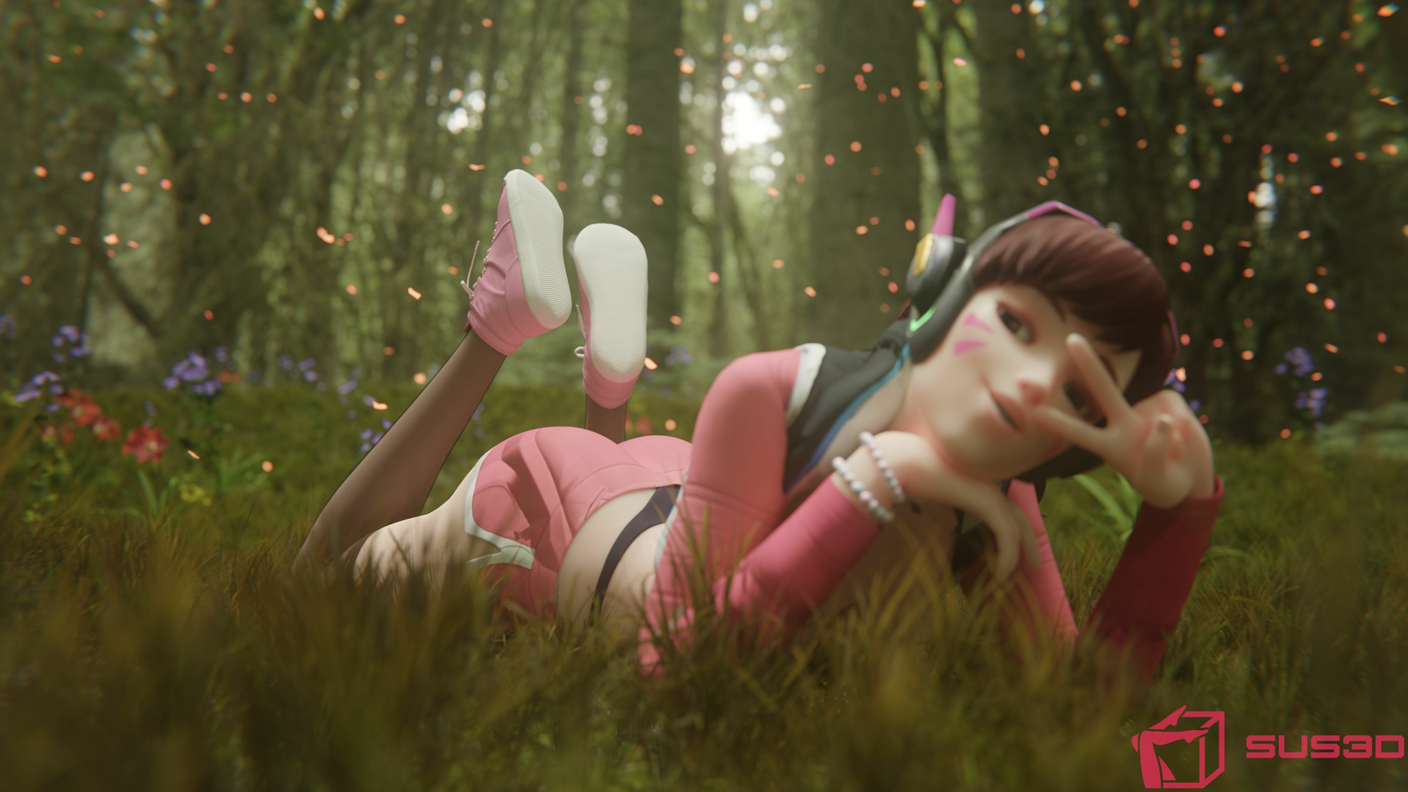 D.Va being cute Dva (overwatch) Overwatch Cute Forest Shoes Feet 2