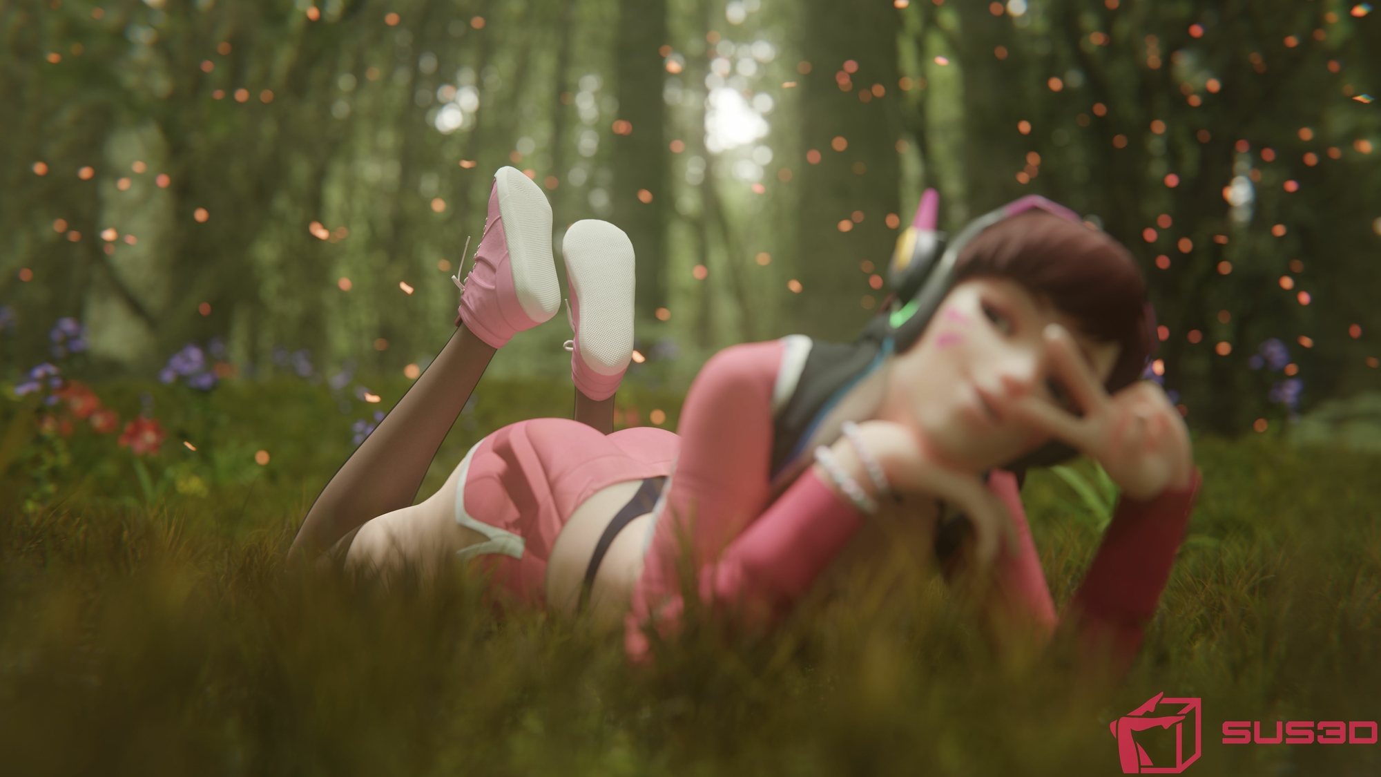 D.Va being cute Dva (overwatch) Overwatch Cute Forest Shoes Feet 3