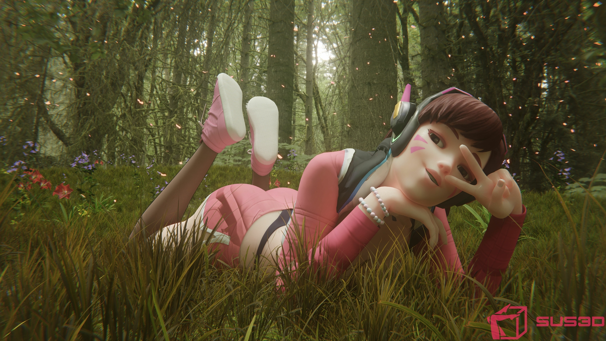 D.Va being cute Dva (overwatch) Overwatch Cute Forest Shoes Feet 4