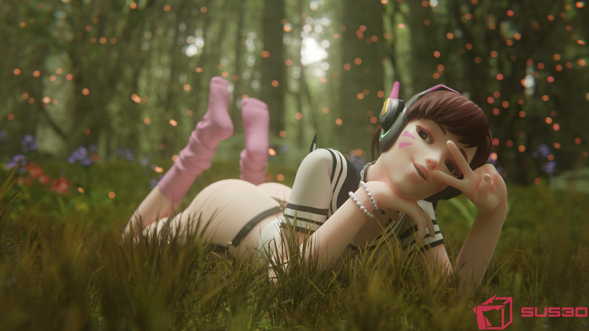 D.Va being cute Dva (overwatch) Overwatch Cute Forest Shoes Feet 5