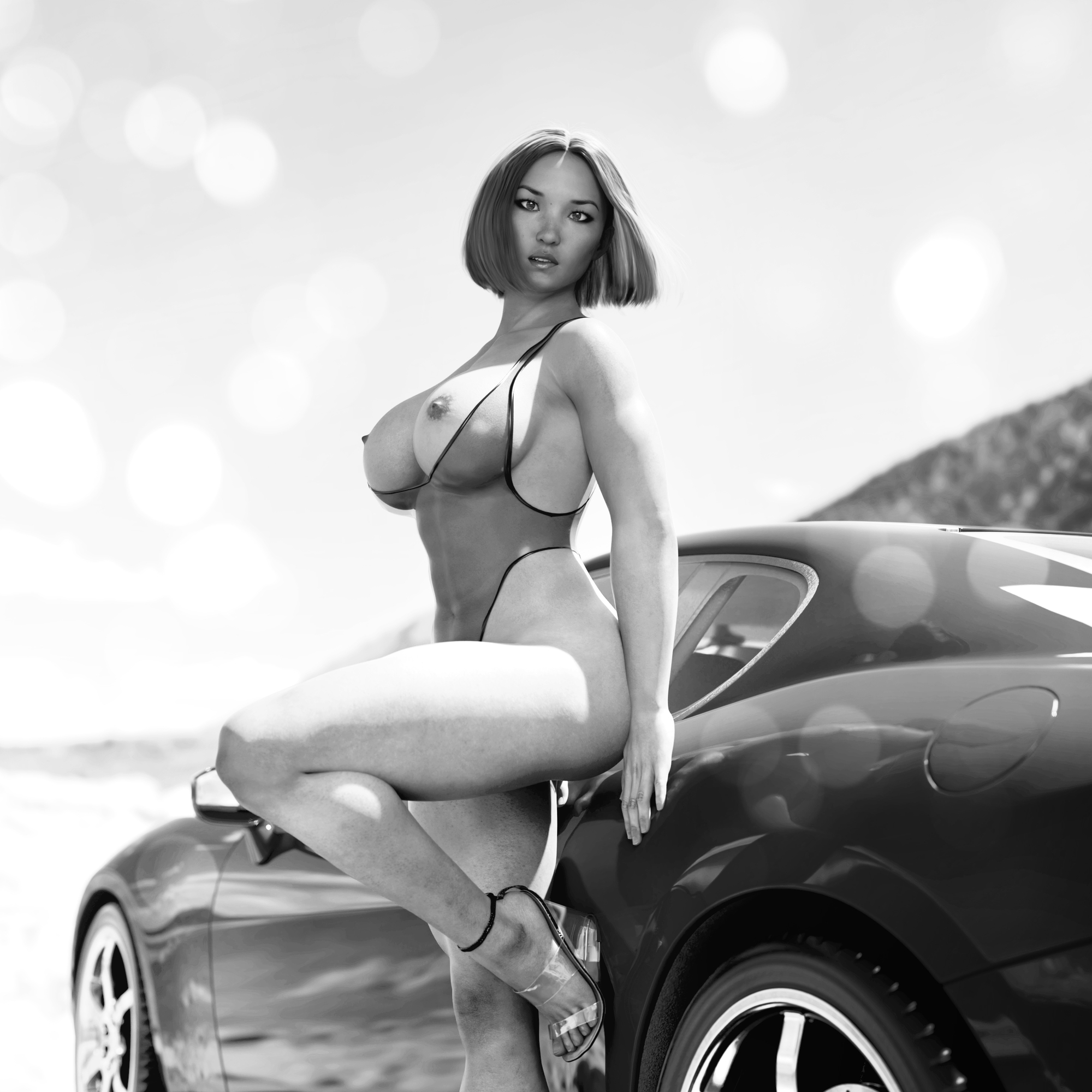 Aki by the beach  Asian Female Asian Sexy Ass Sexy Legs 3d Girl Nude Big Tits Nsfw Ass Boobs Big Breasts 2