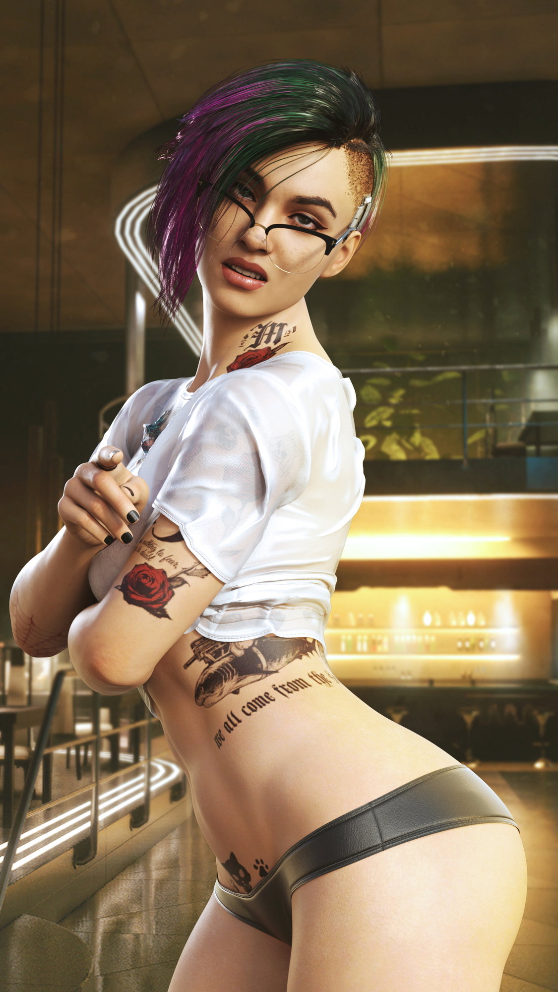 Judy s Party time Judy Alvarez Cyberpunk2077 Sexy Ass Sexy Brunette Wet Sexy Cheeks Wet Shirt Sexy Boobs Half Naked Cyberpunk2077fanart