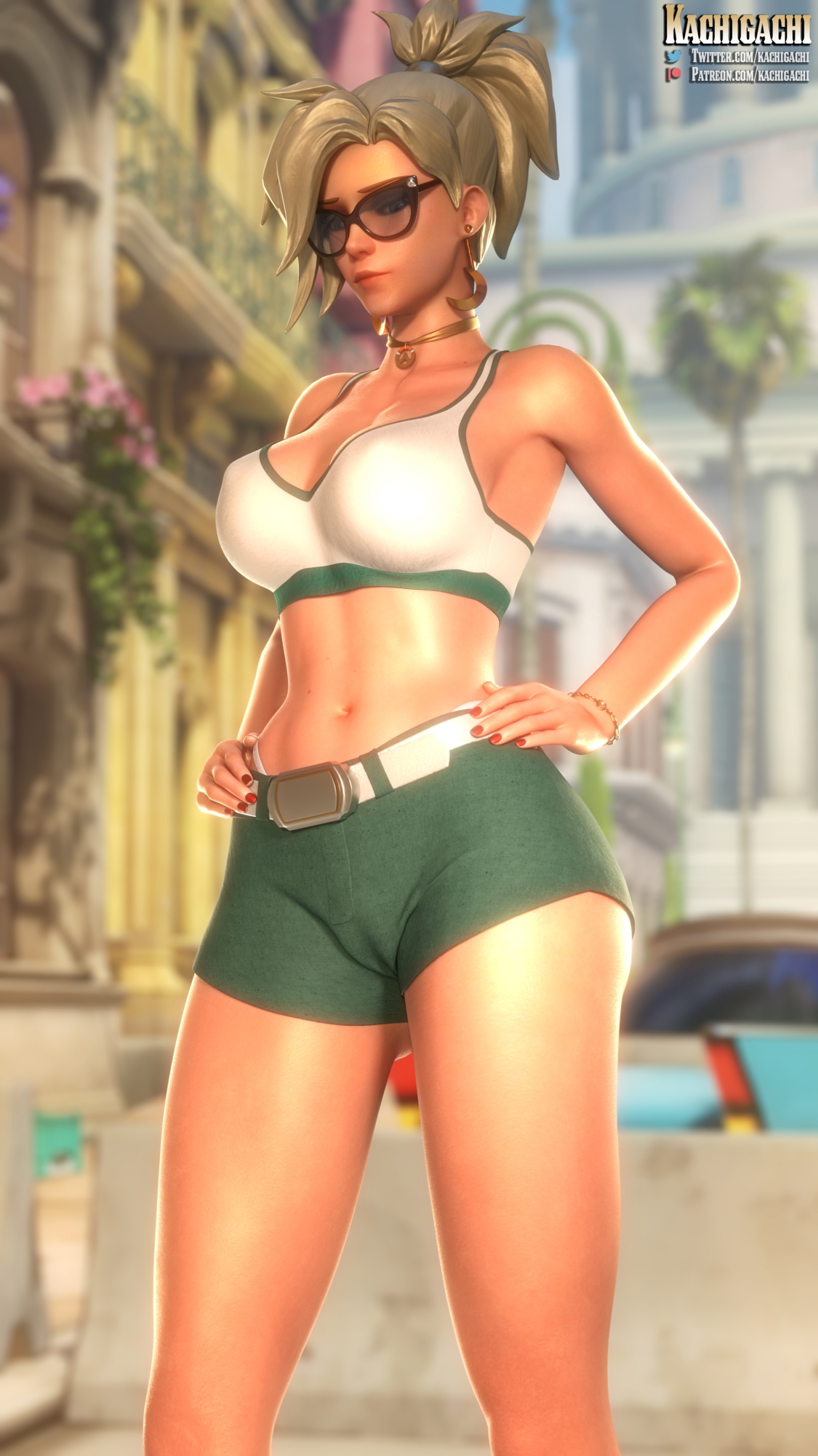 Casual Mercy Overwatch Mercy 3d Girl Big Tits Blonde Pinup