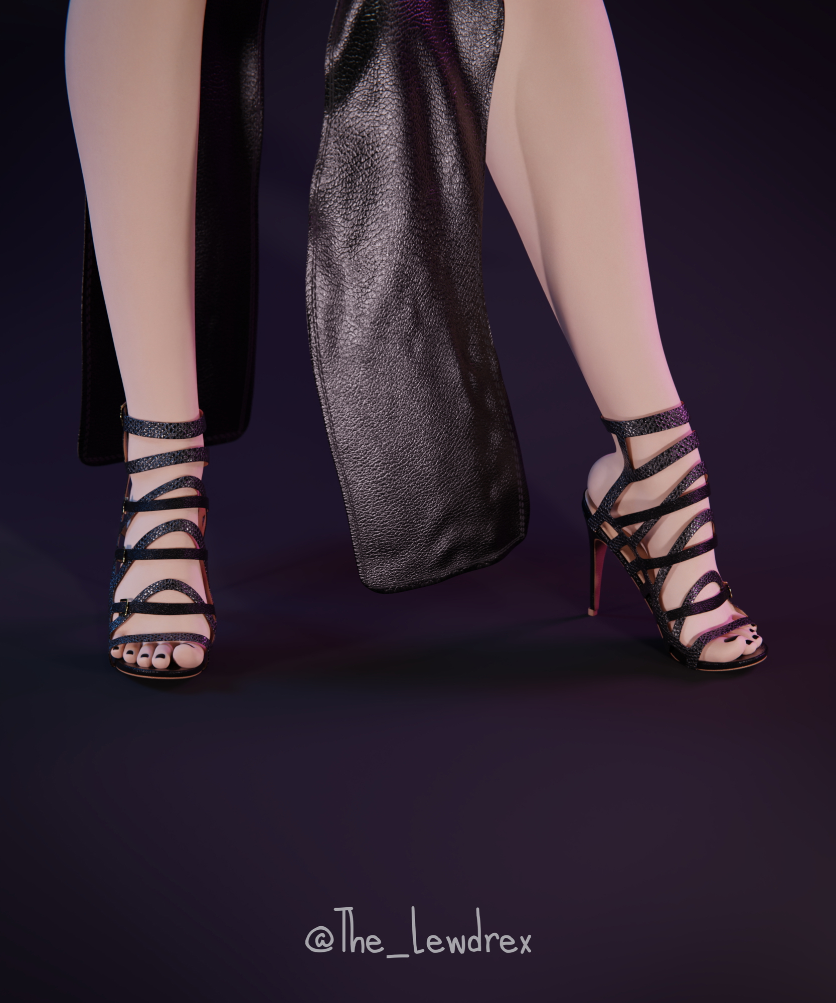 Classy Goth Mercy Overwatch Mercy Black Hair Tits Boobies Boobs Panties High Heels Pinup Solo 9