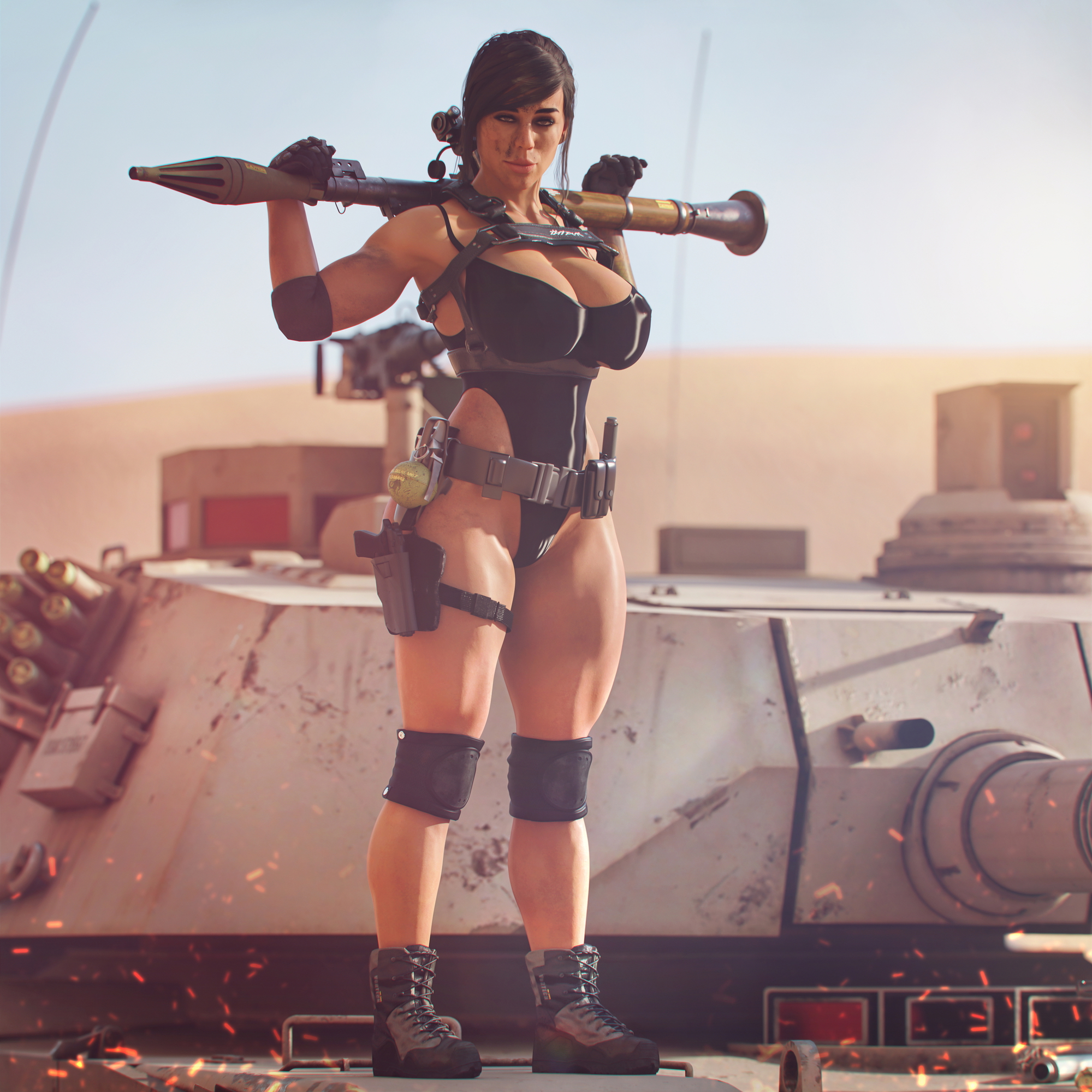 Army Mara Mara (call Of Duty) Call Of Duty 3d Porn Pose Sexy Army Weapon Looking At Viewer Big Tits Big Boobs