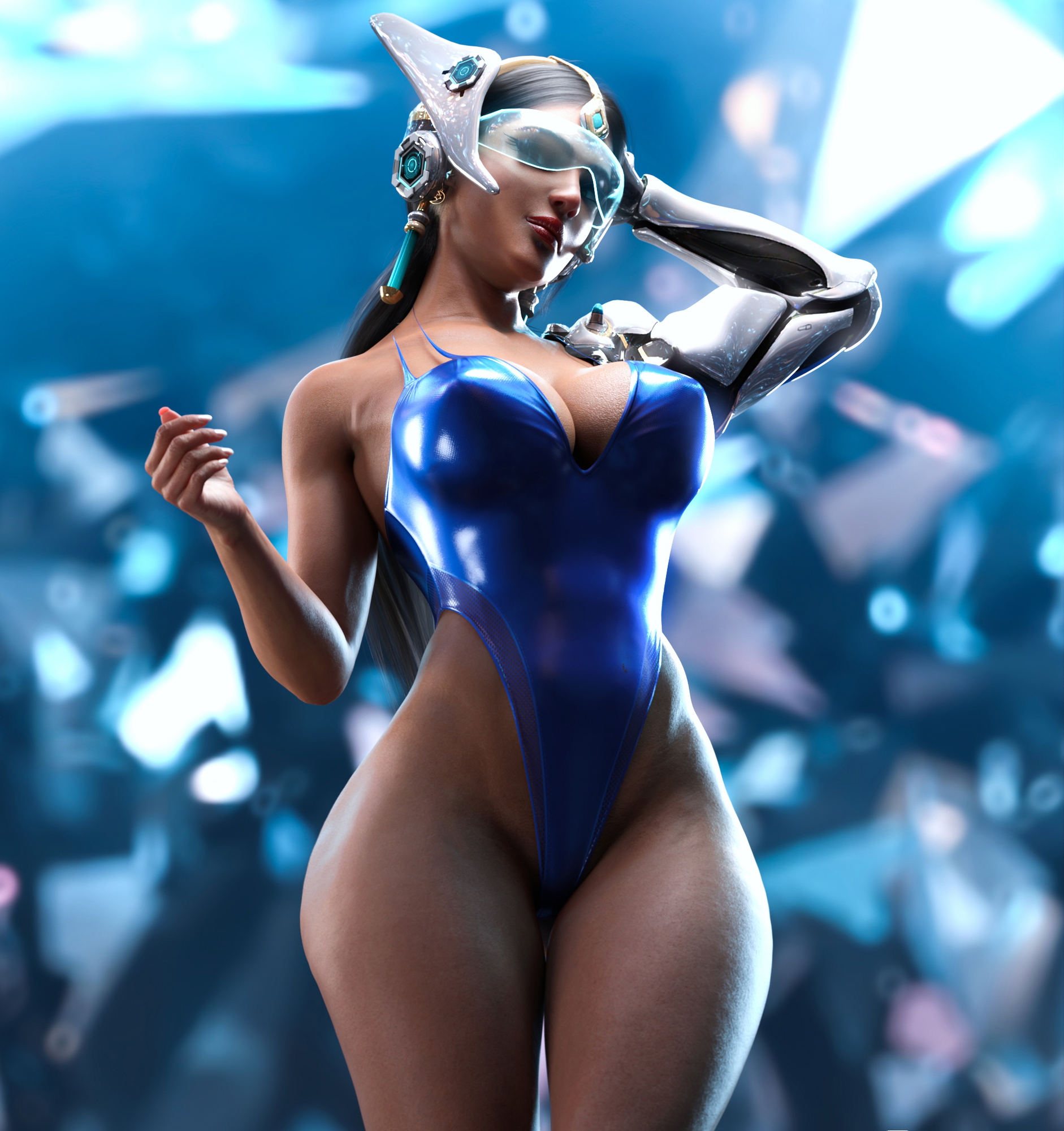 Symmetra blue swimsuit Overwatch Symmetra 3d Porn Pose Sexy Swimsuit 2