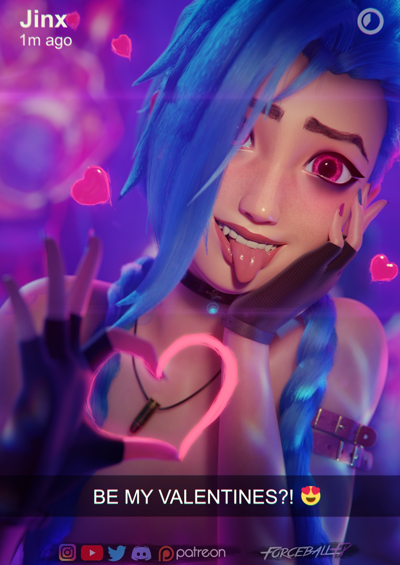 Be my Valentines?! Jinx League Of Legends 3d Porn Valentine's Day