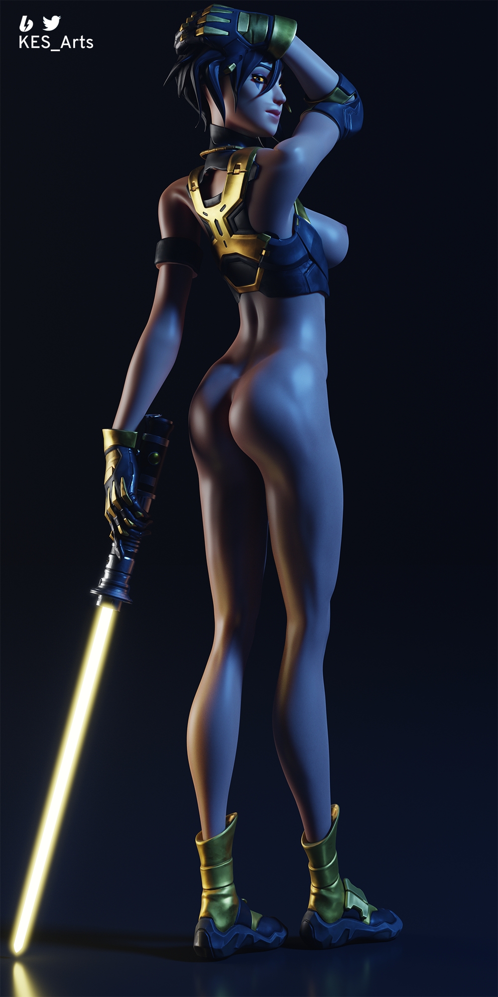 Fortnithe Hush as Jedi Starwars Fortnite Hush Sexy Boobs Natural Boobs Natural Tits Rule34 Ass Fit Legs Long Legs