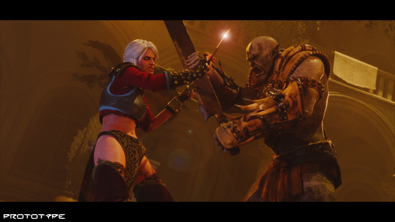 Ciri vs Orc Ciri (The Witcher) Cirilla Of Cintra The Witcher The Witcher 3 Orc