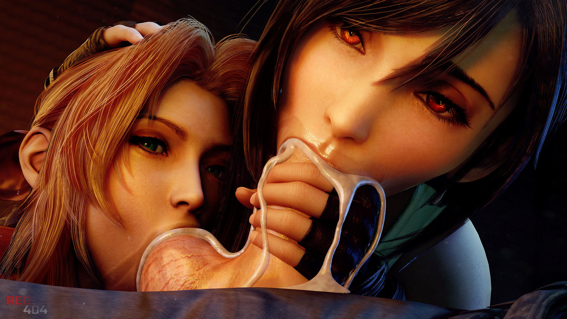 FF Cloud Blow 8K Final Fantasy Final Fantasy 7 Remake Final Fantasy 7 Final Fantasy VII Aerith Gainsborough Tifa Lockhart Jessie Rasberry Yuffie Kisaragi Blowjob 2
