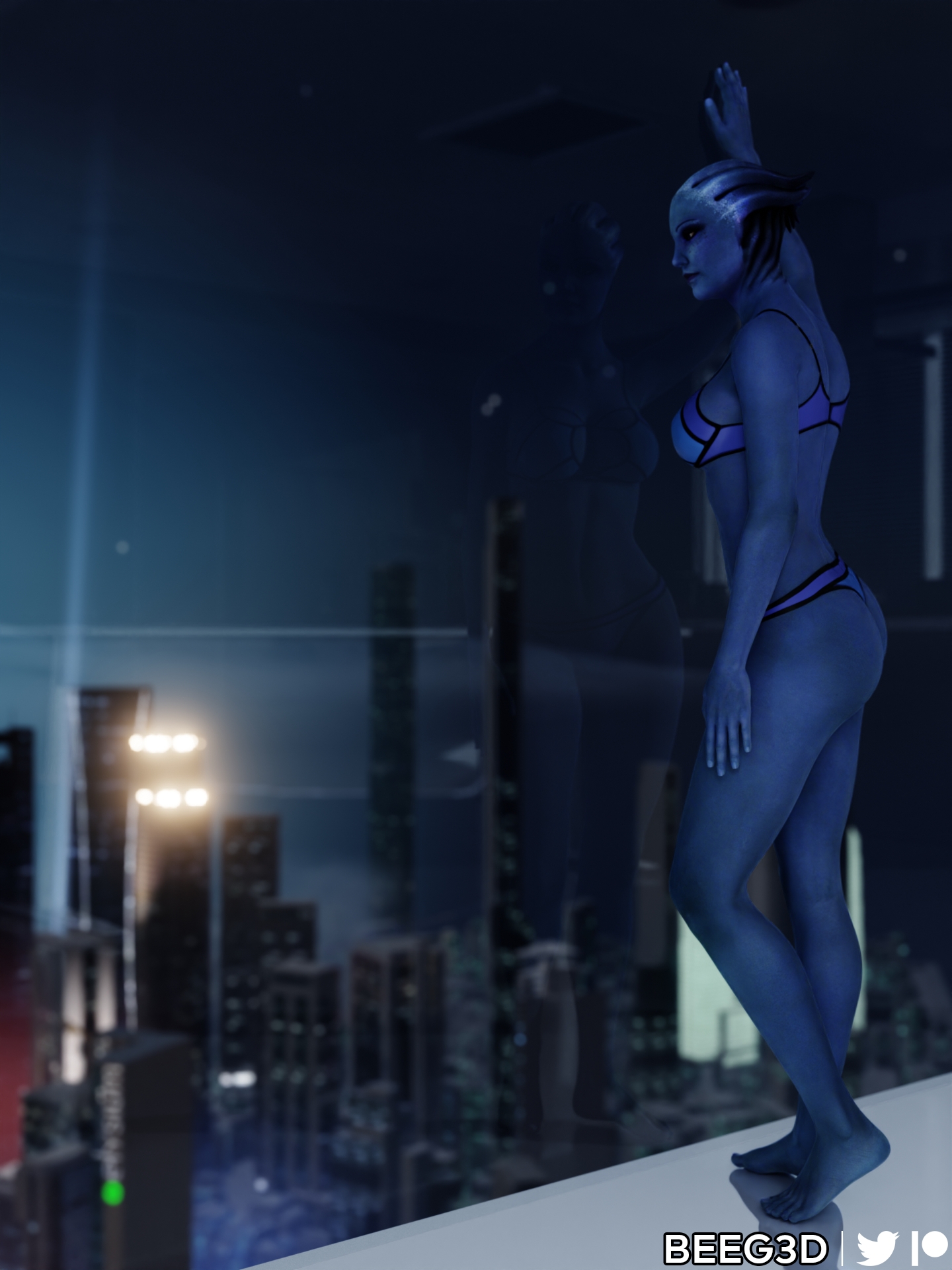 Liara - Lost in Thought Mass Effect Liara Liara T'soni Liara T Soni Asari (mass Effect)  3