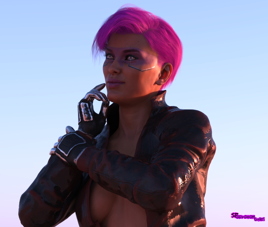 Cyberpunk Simple Render  Cyberpunk Sfw 3d Girl Futanari Futa Nsfw 3dnsfw Horsecock Solo