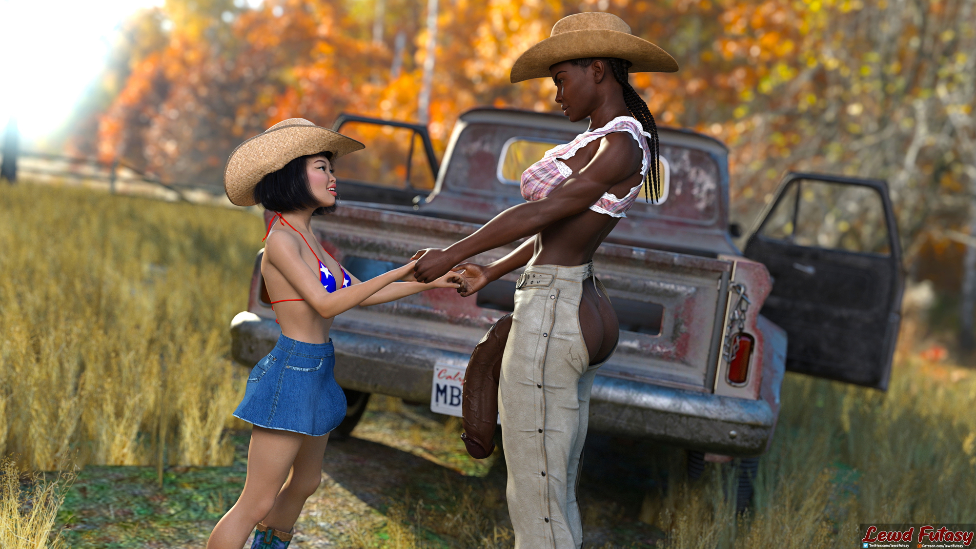 Cowgirls Kimiko and Malika meet up