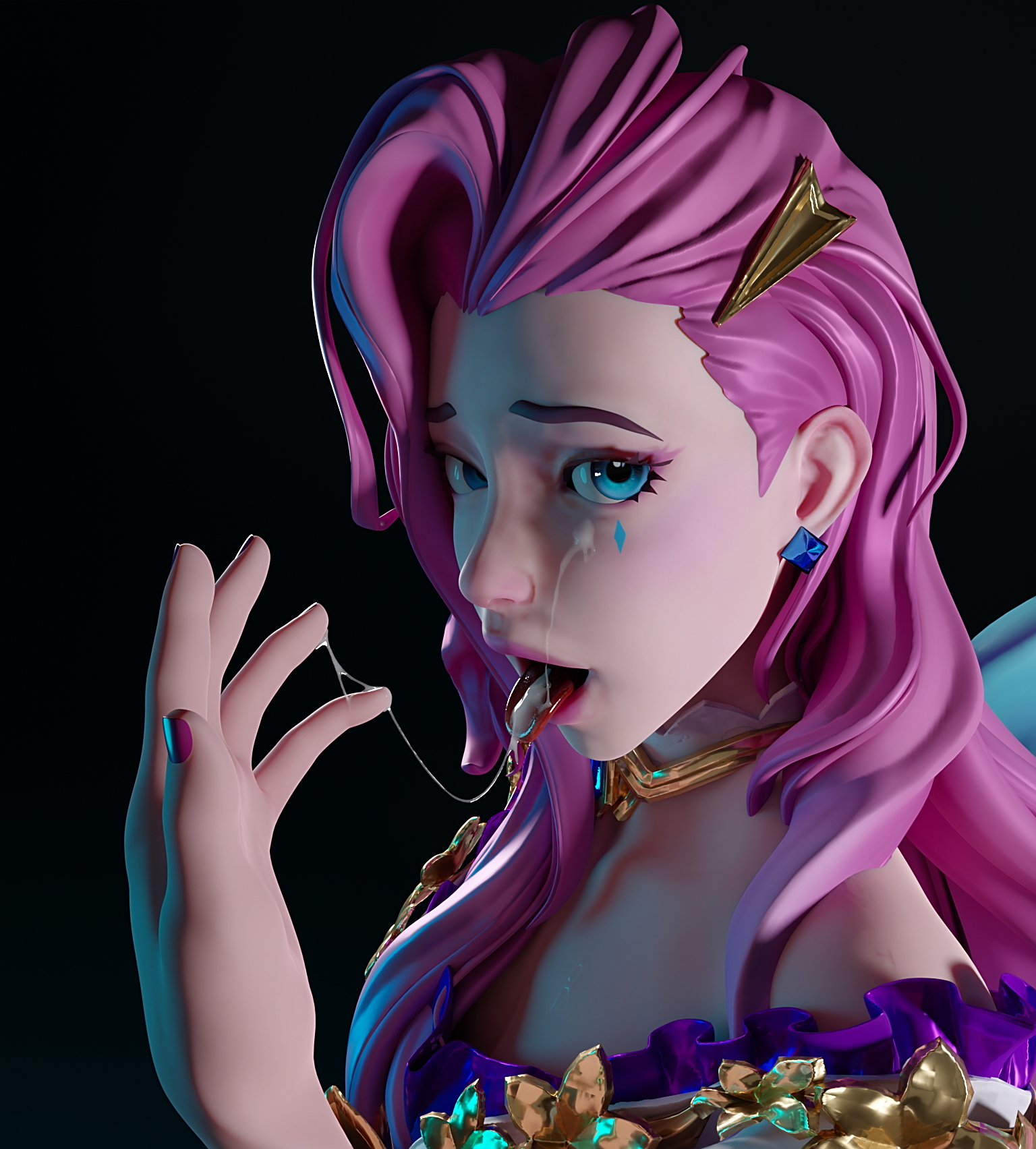 Seraphine Cumshot K/da Seraphine League Of Legends Cumshot Tongue Out Cum