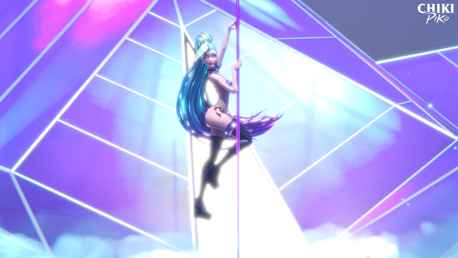 K/DA Seraphine POLE DANCE Seraphine Legs Boobs Big Tits Big Ass Big Booty Striptease Stripper Stripping Rule34 Rule 34 Pole Dance Pole 2