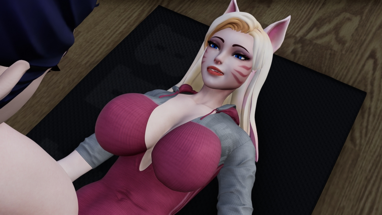 KaiXAri K/da K Da Ahri Kai'sa Lesbian Big Tits Big Breasts White Hair Fitness Sexy 3d Girl